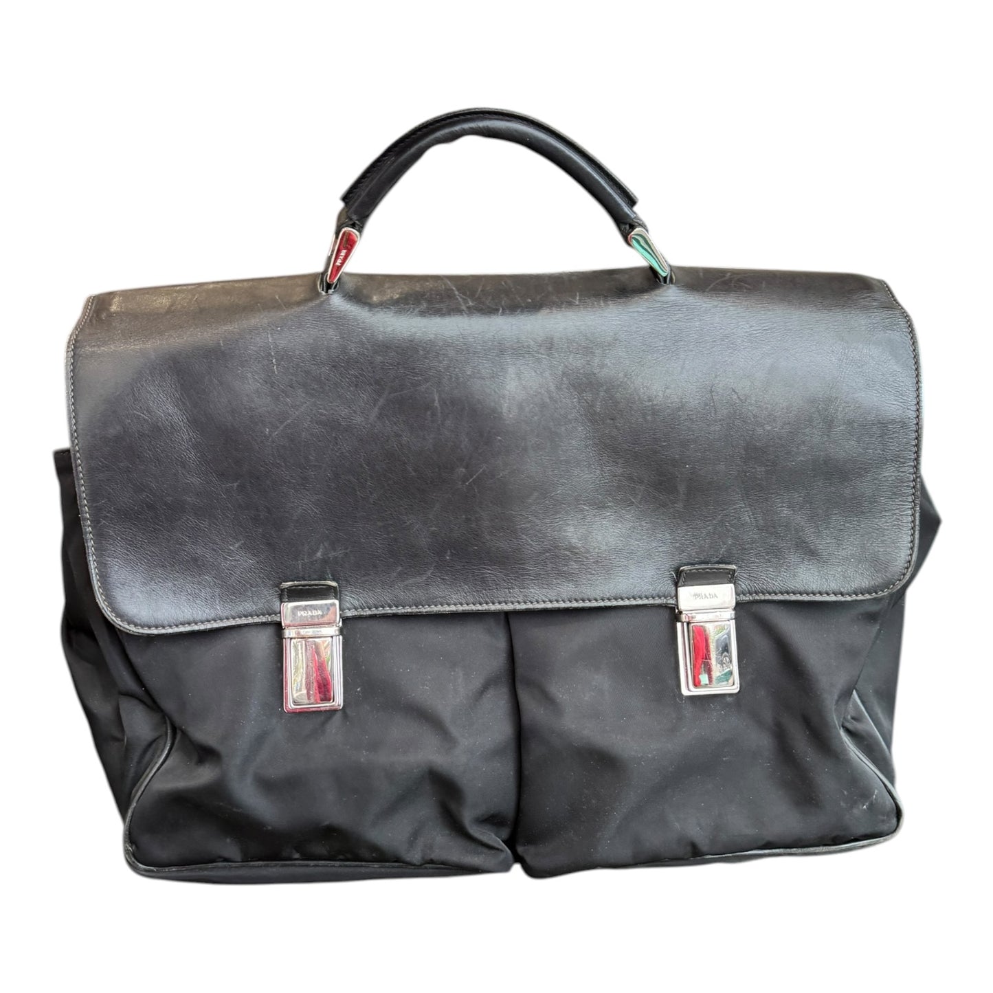 Prada Leather and Nylon Briefcase