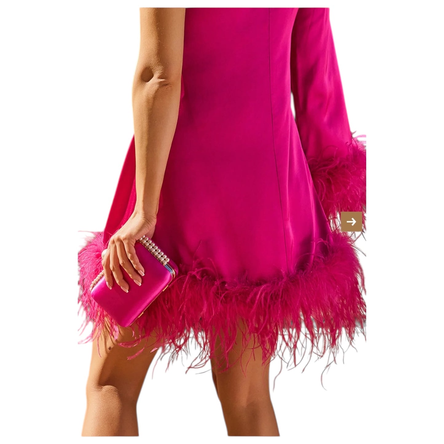 Kevan Jon Pink Pamela Pink Asymmetrical Mini Dress - 8/10