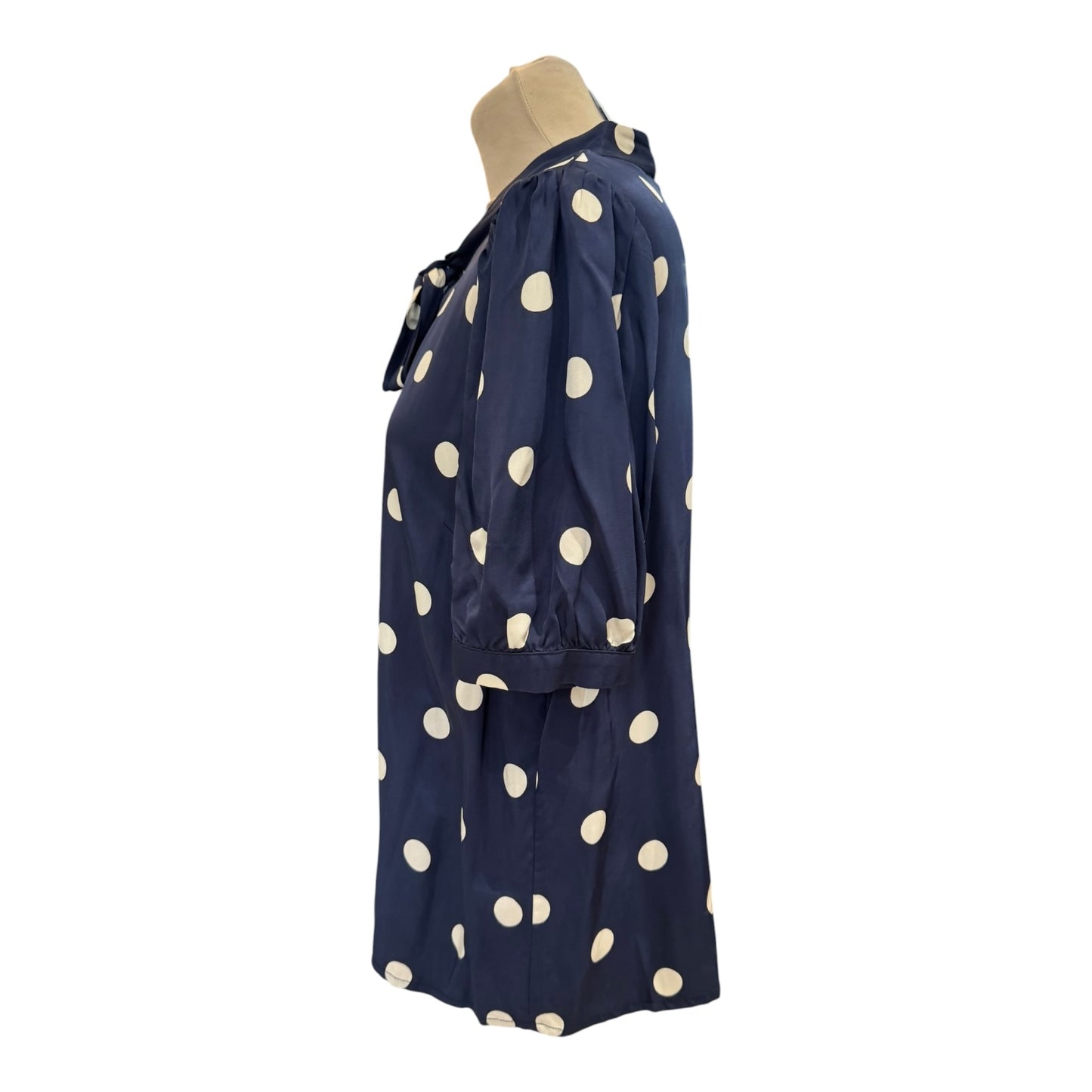 Baukjen Violette Satin Blouse Navy Big Polka - 14
