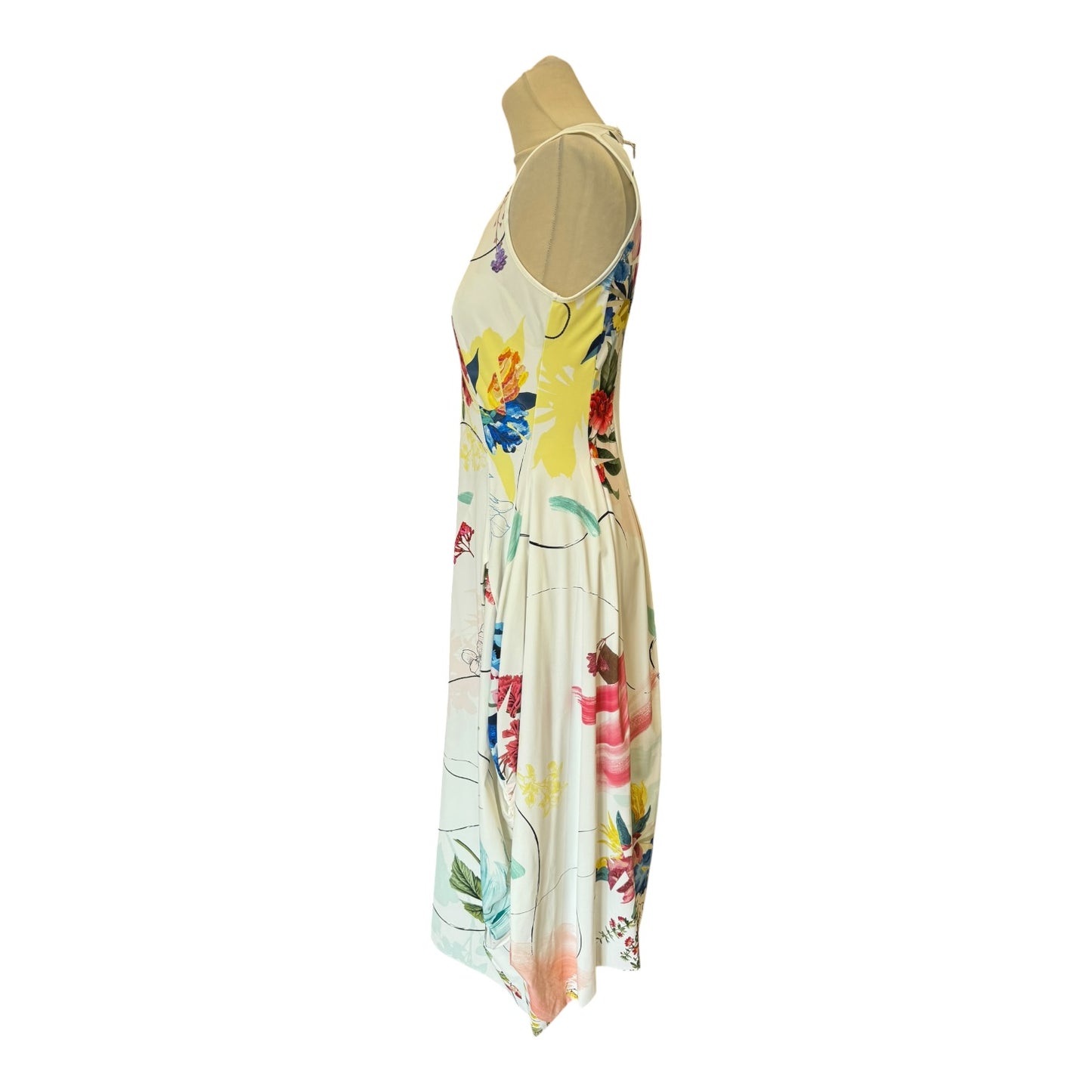 High At Length Floral Sleeveless Midi Dress - 12