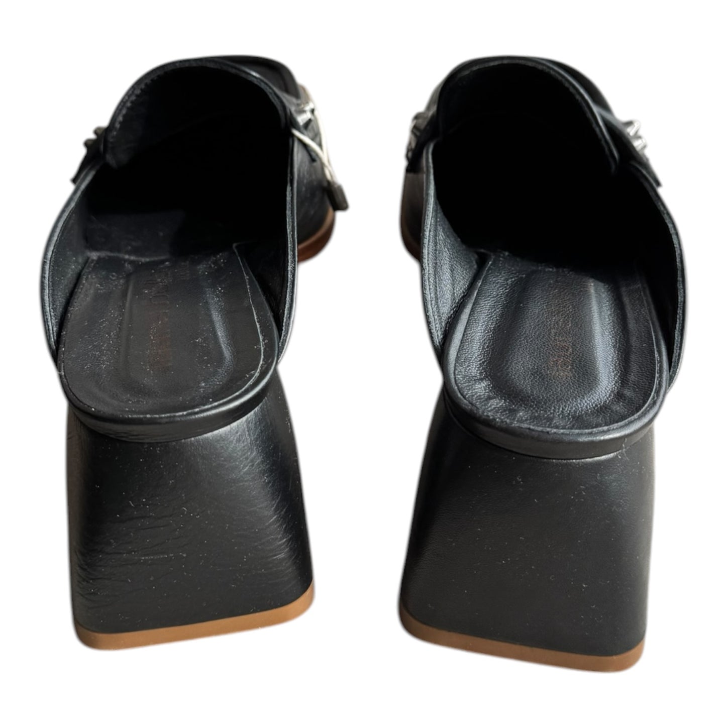 Laura Bellariva Black Low Heel Mules - 38/5 - NEW