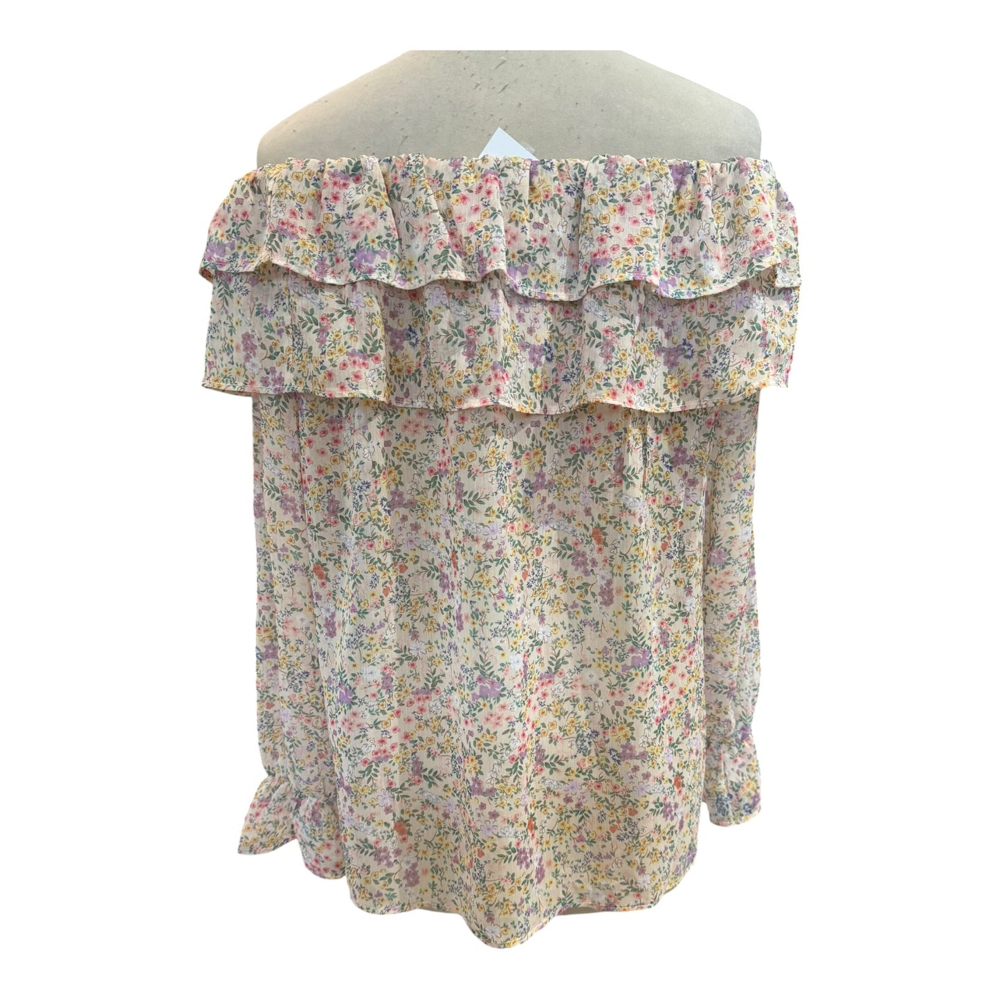 In April 1986 Floral Chiffon Top - 14