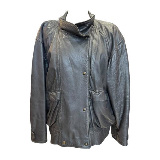 Jaeger Grey Leather Jacket - 10/12