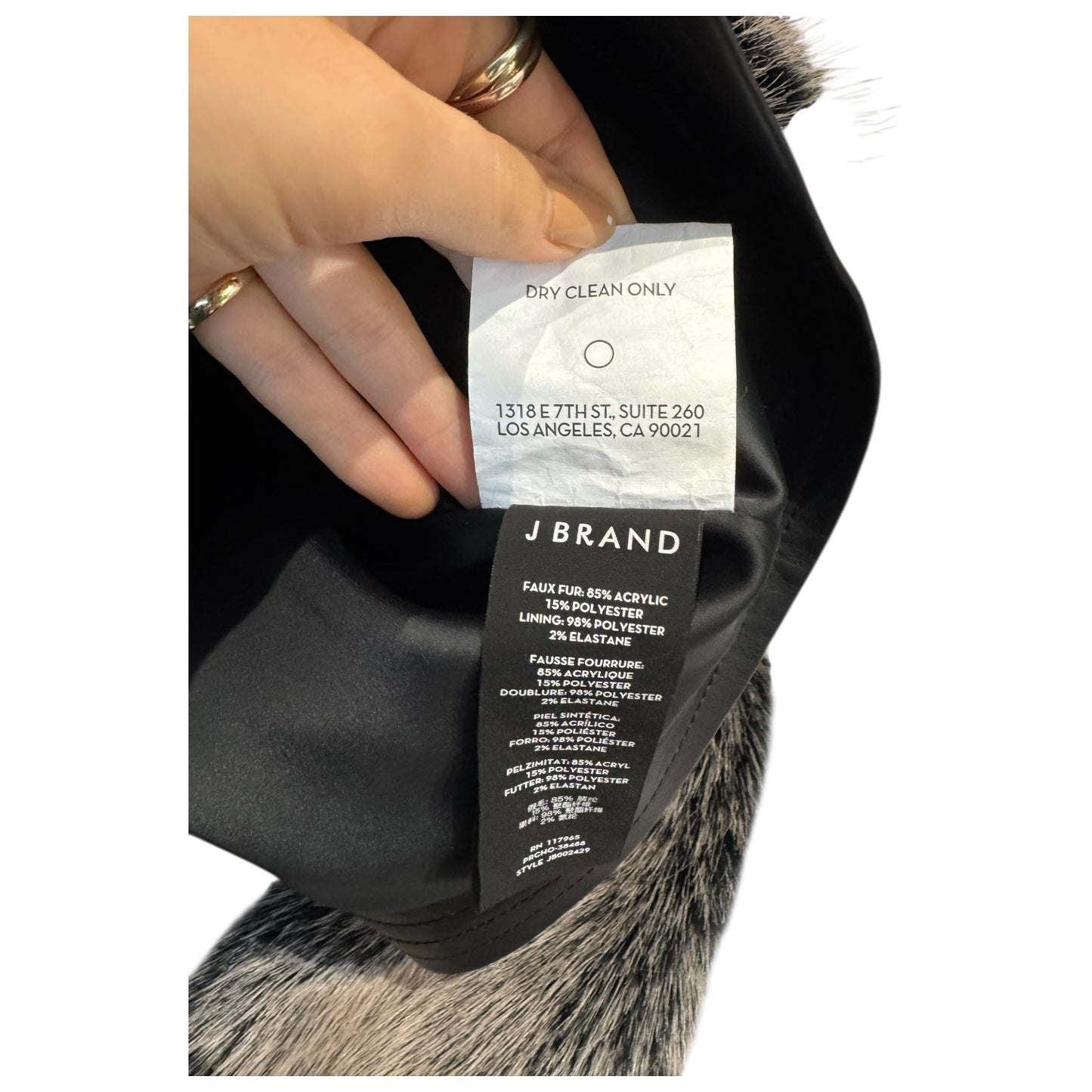 J Brand Ashbey Faux Fur Bomber Jacket in Silver Fox - 10