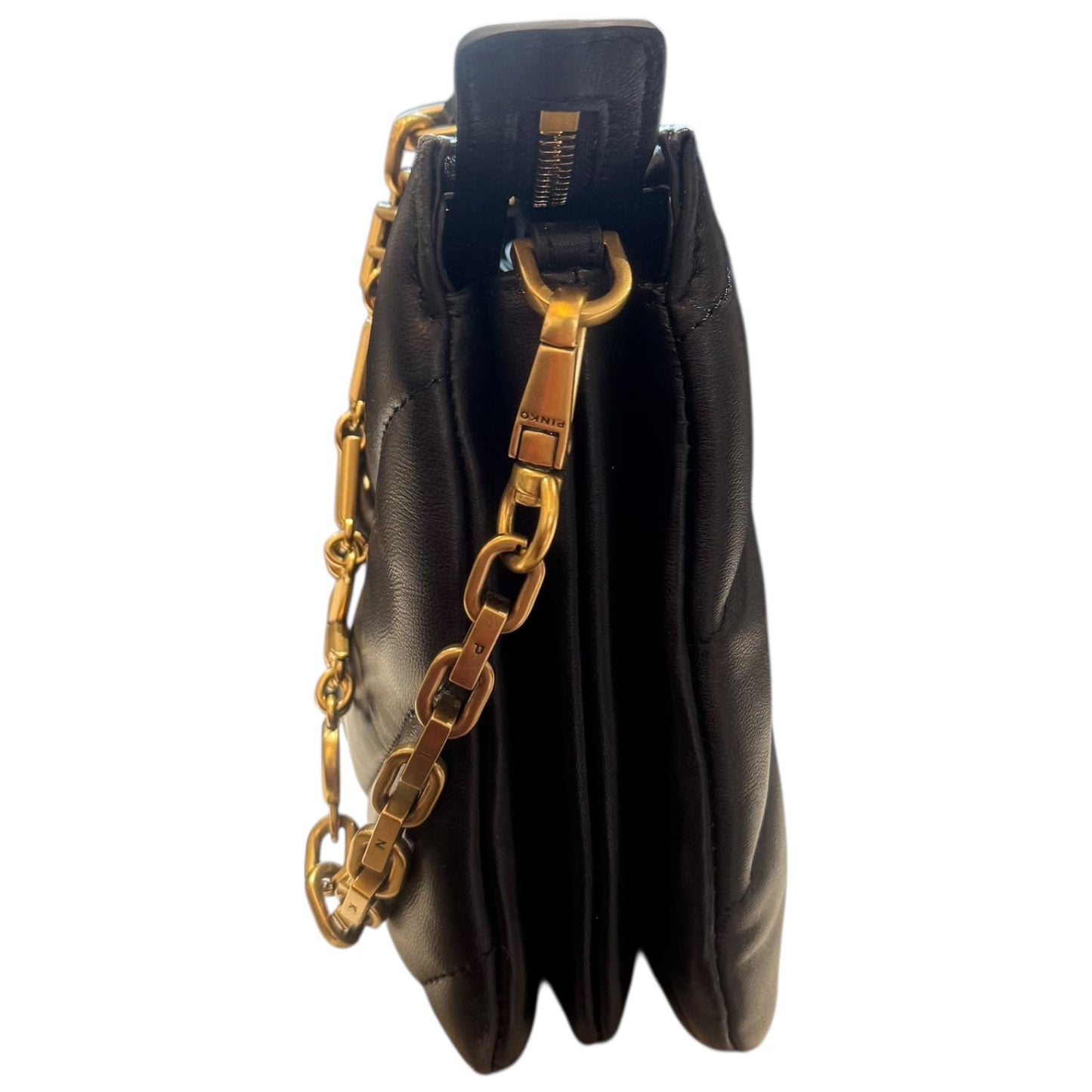Pinko Mini Puff Bag with Spellout Detachable Crossbody Strap
