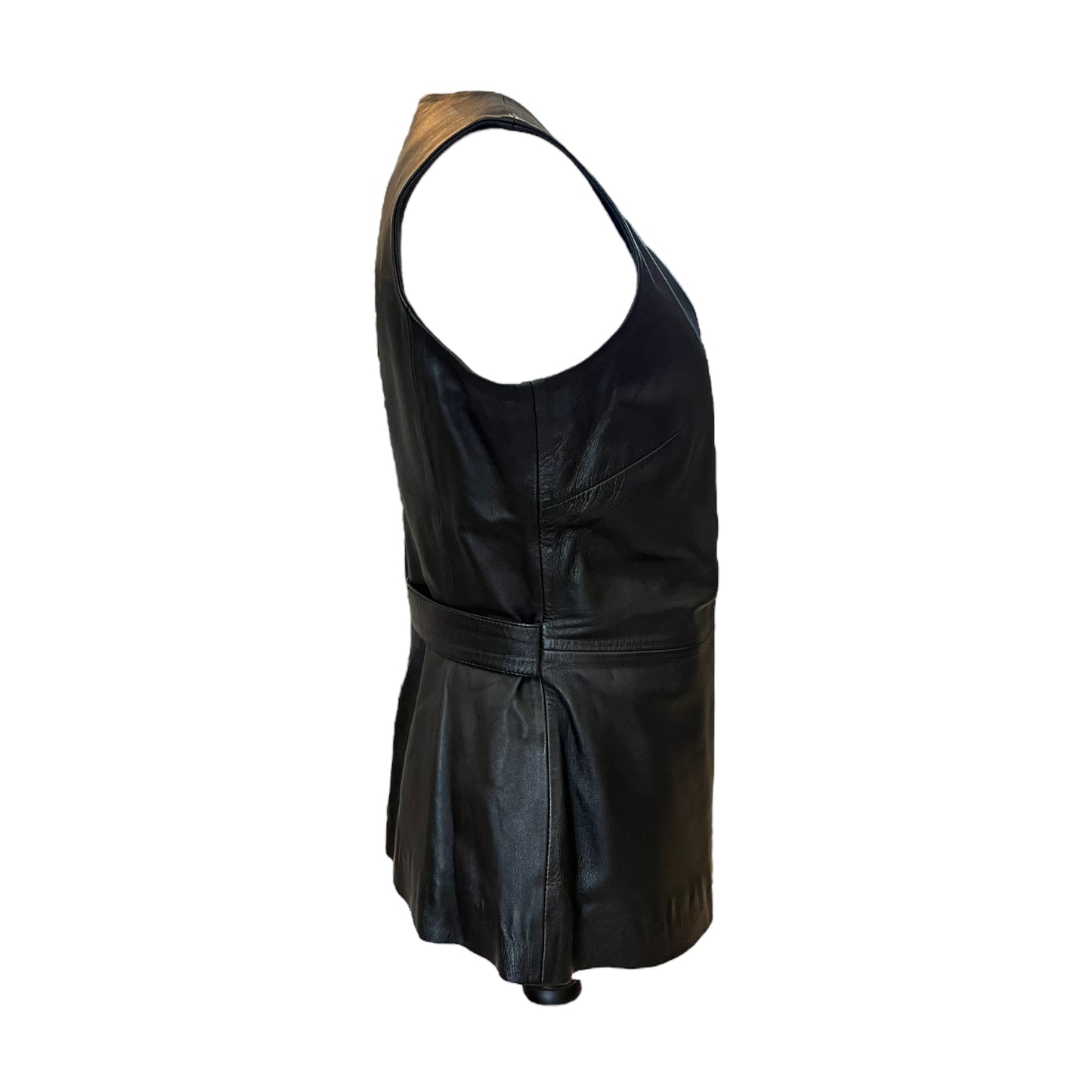 Muubaa Black Leather Waistcoat