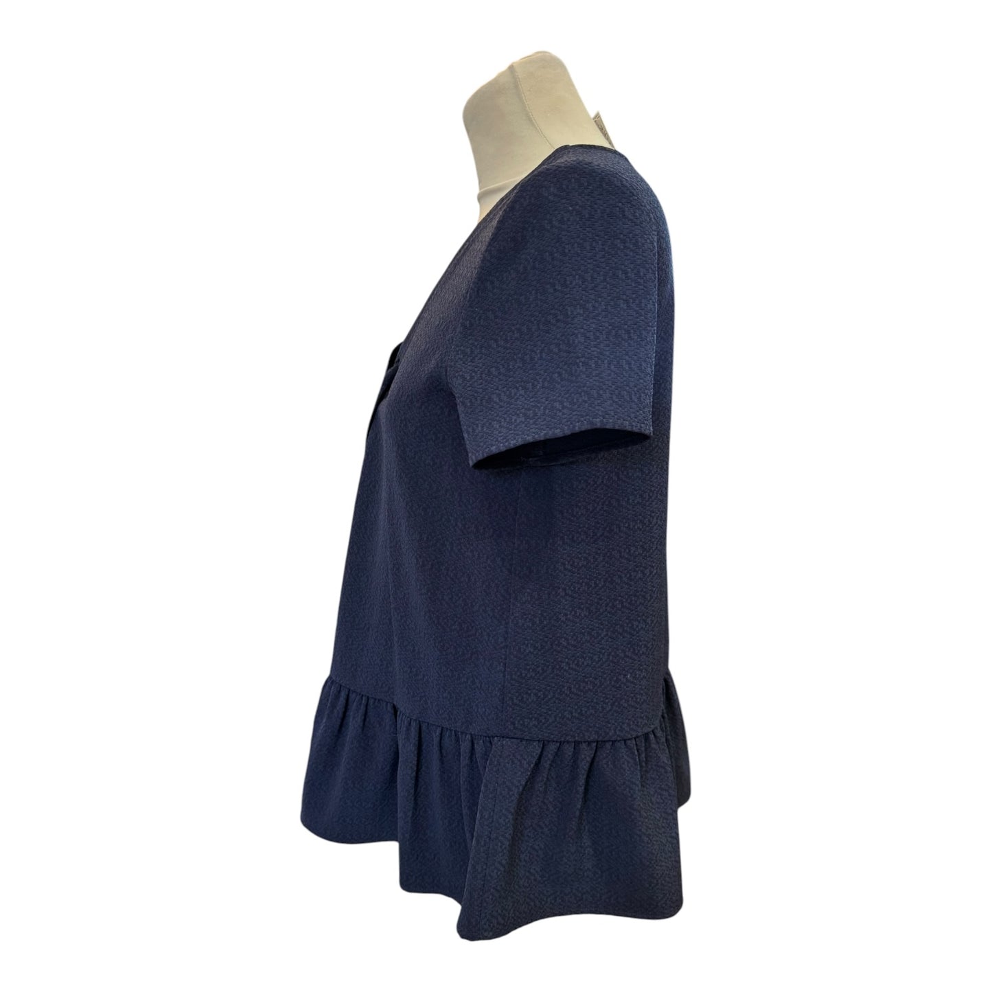 Sezane Tie Navy Peplum Top - 10