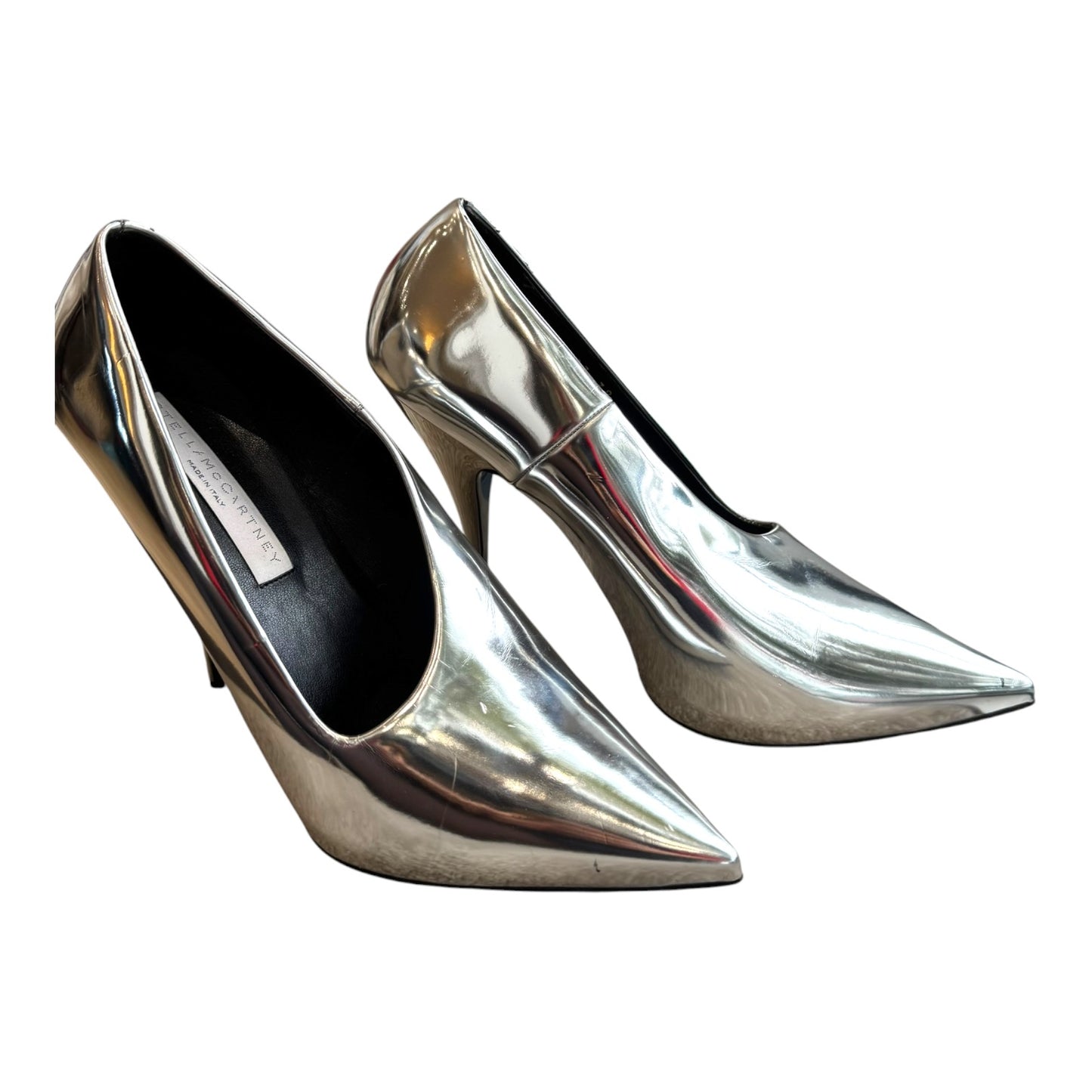 Stella McCartney Silver Metallic Indium Hackney Heels - 38/5