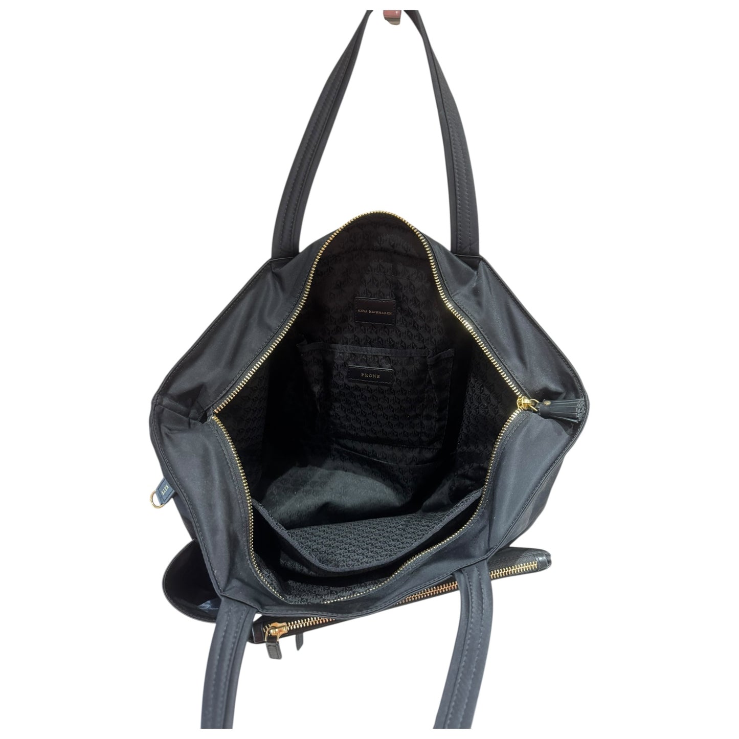 Anya Hindmarch Black E/W Multi Pocket Tote