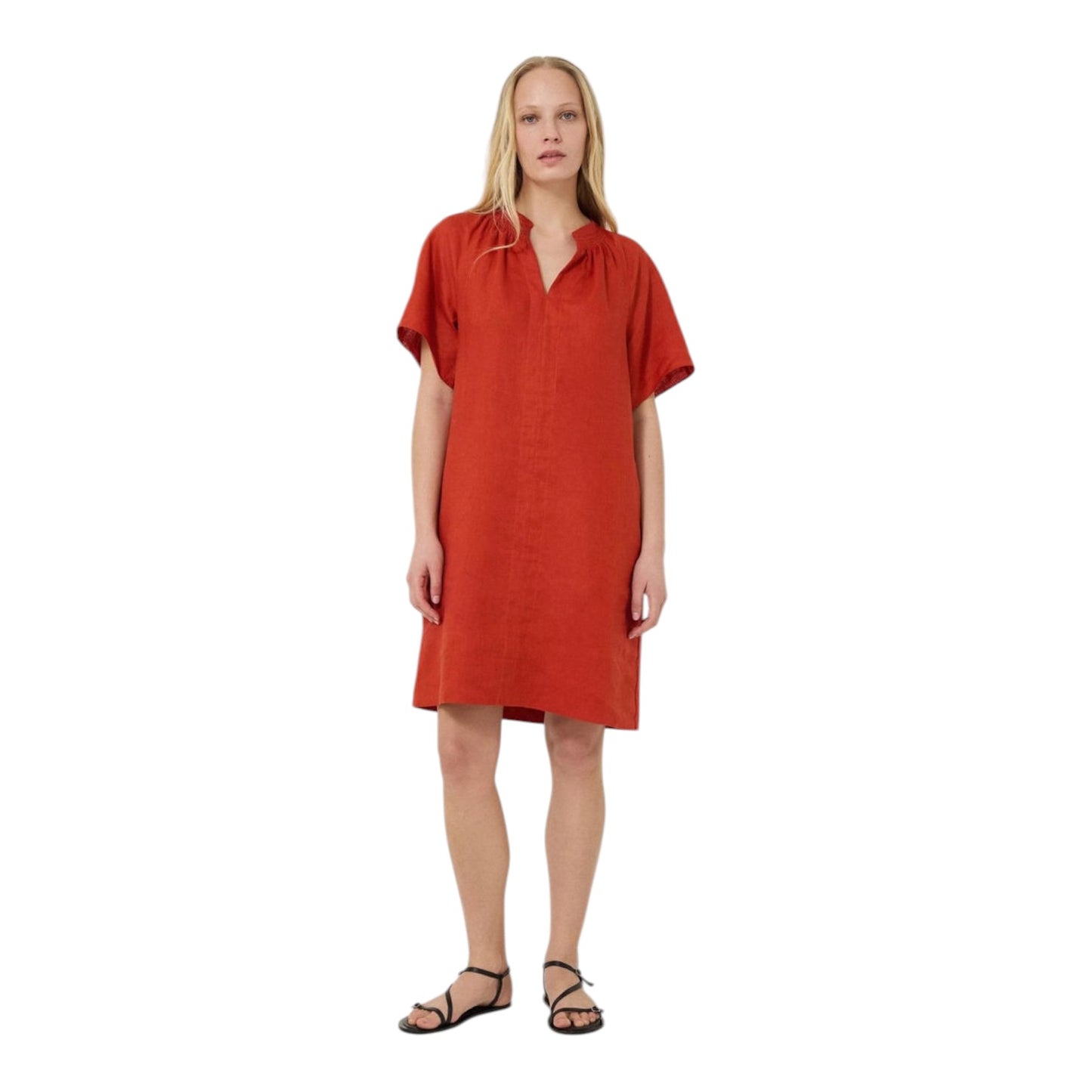 Jigsaw Smocked Pure Linen T-Shirt Dress - 16