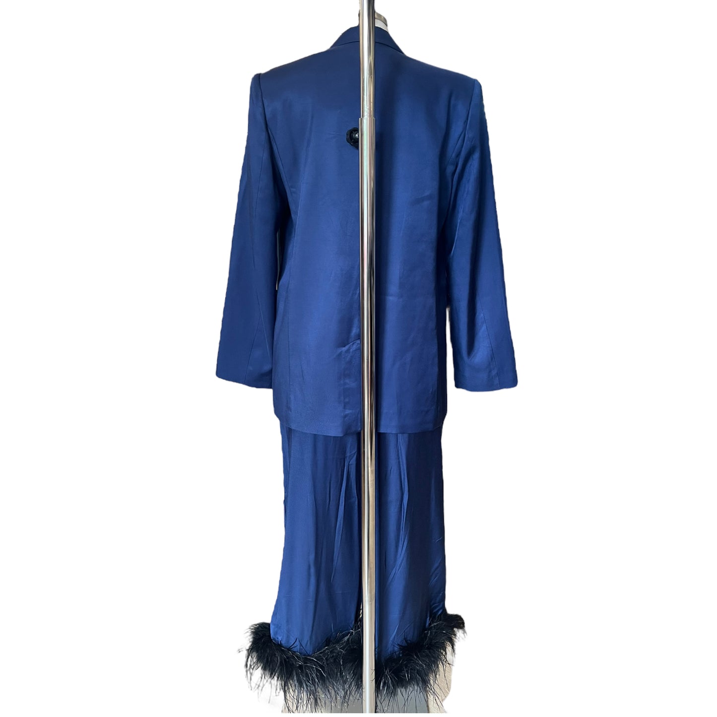 NEW Kitri Navy Trouser Suit with Feathers