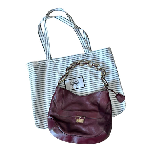 Anya Hindmarch Burgundy Berwick Shoulder Bag