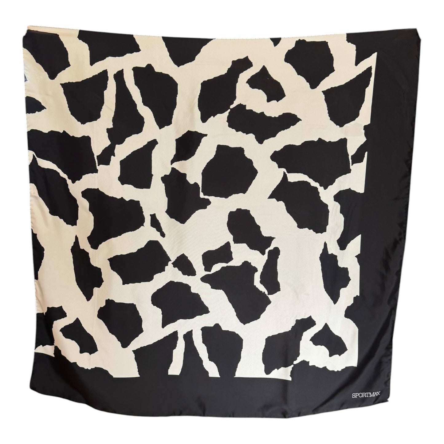 Sportmax Black and White Silk Scarf