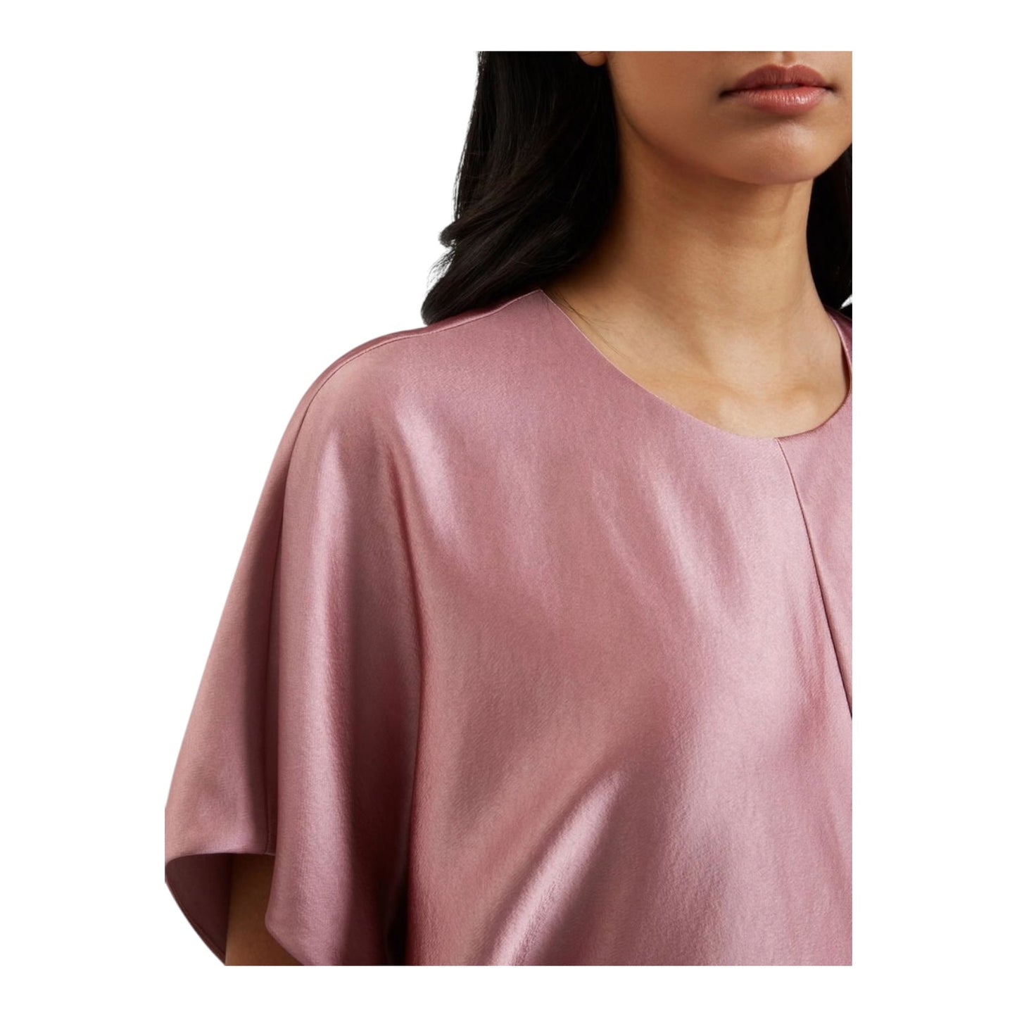 Ted Baker Fianaa Pink Satin Midi Dress - 10