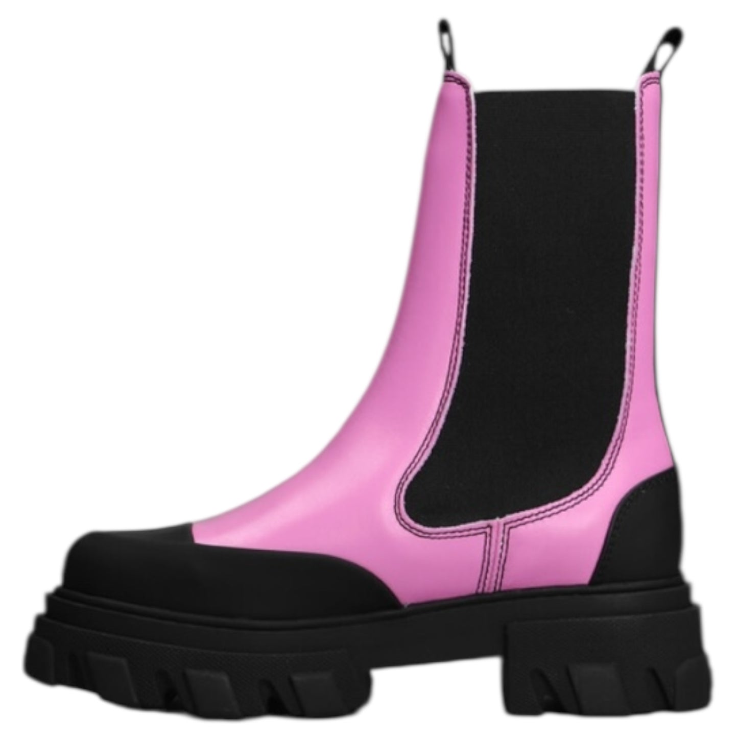 Ganni Combat Boots In Rose-Pink Leather - 38 / 5