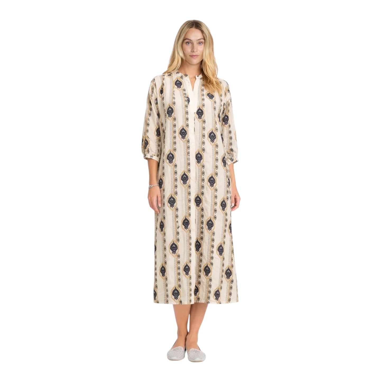 Costa Mani Crocus Dress in Dark Blue Pattern - 12/14 - NEW