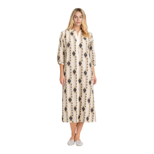 Costa Mani Crocus Dress in Dark Blue Pattern - 12/14 - NEW
