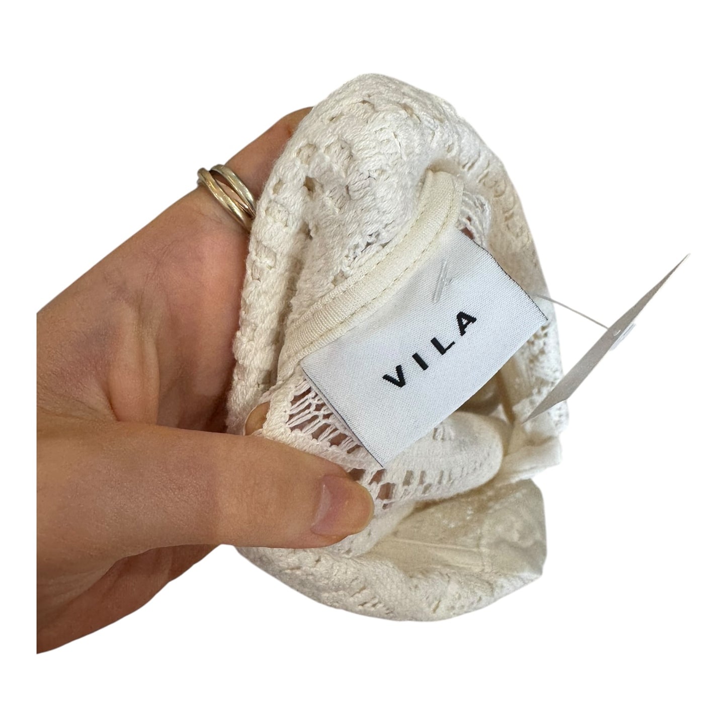 Vila Cream Crochet Patterned Shirt - 16