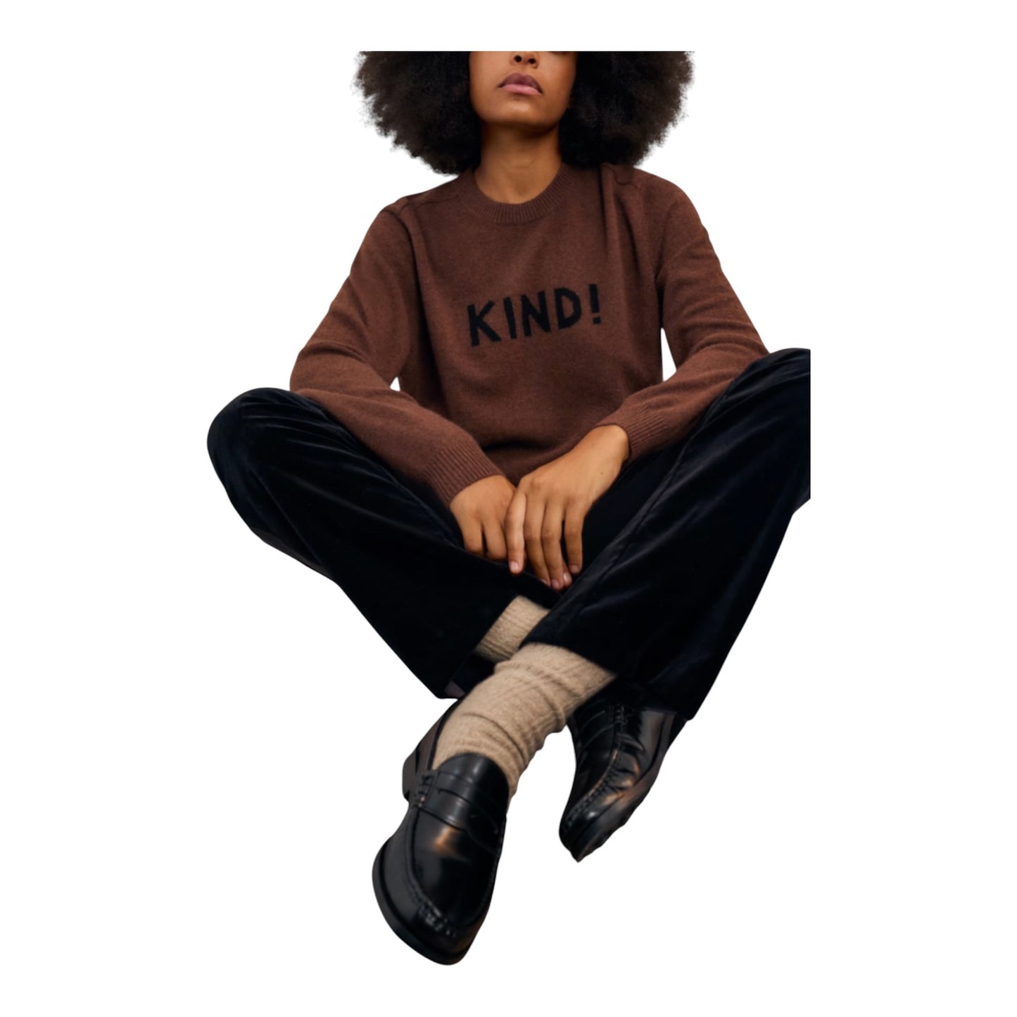 Bella Freud Brown 'Kind!' Pure Cashmere Jumper - 8/10 - NEW