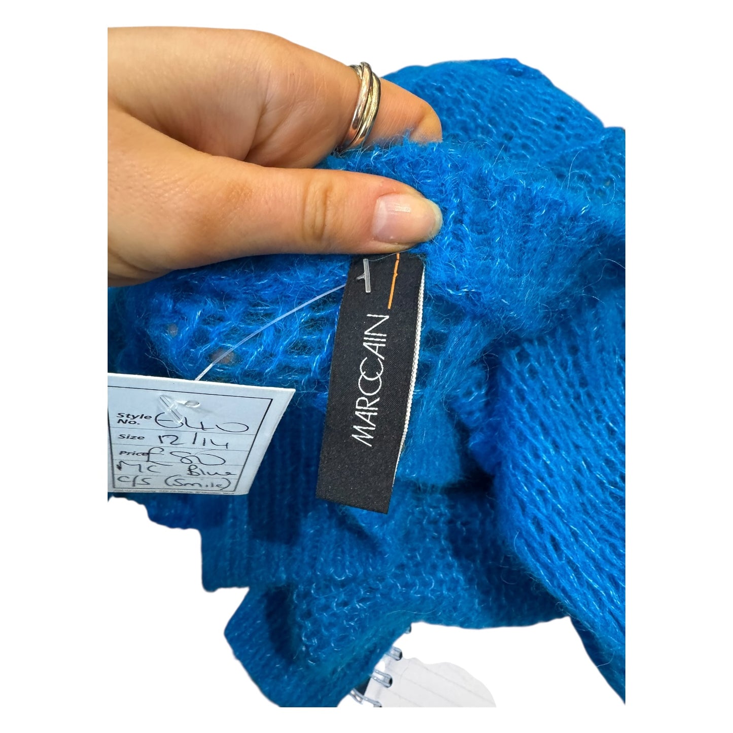 Marc Cain Blue 'Smile' Longline Cardigan - 12/14