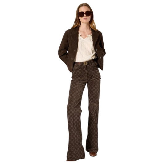 Gerard Darel Flared Brown Corduroy Trousers - 12