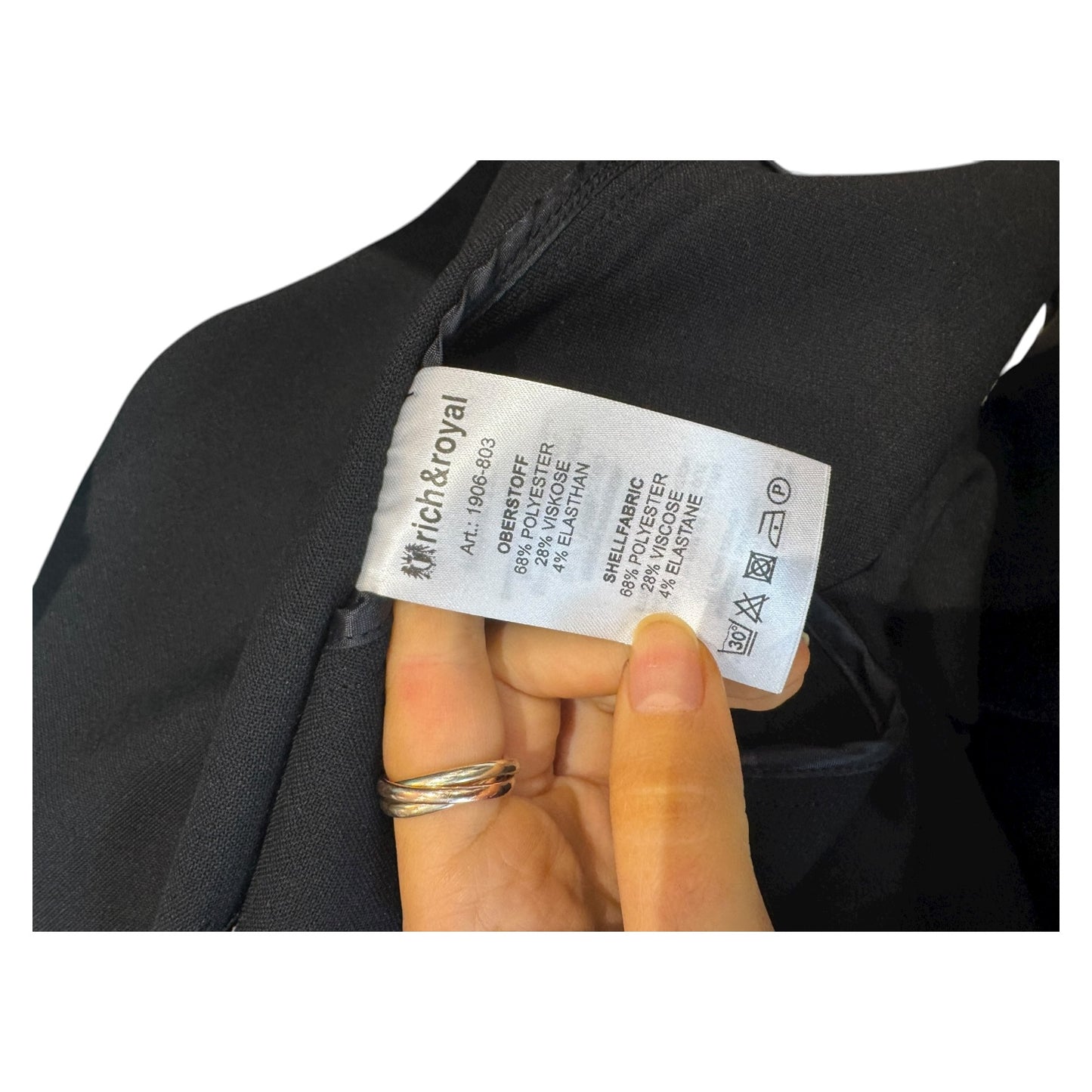 Rich & Royal Black and White Check Embellished Coat - 14