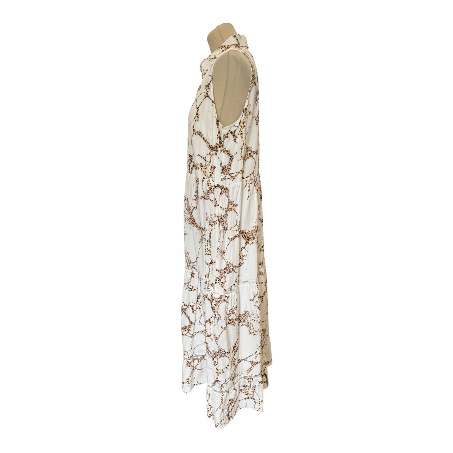 Marc Cain White Animal Pattern Sleeveless Dress - 14
