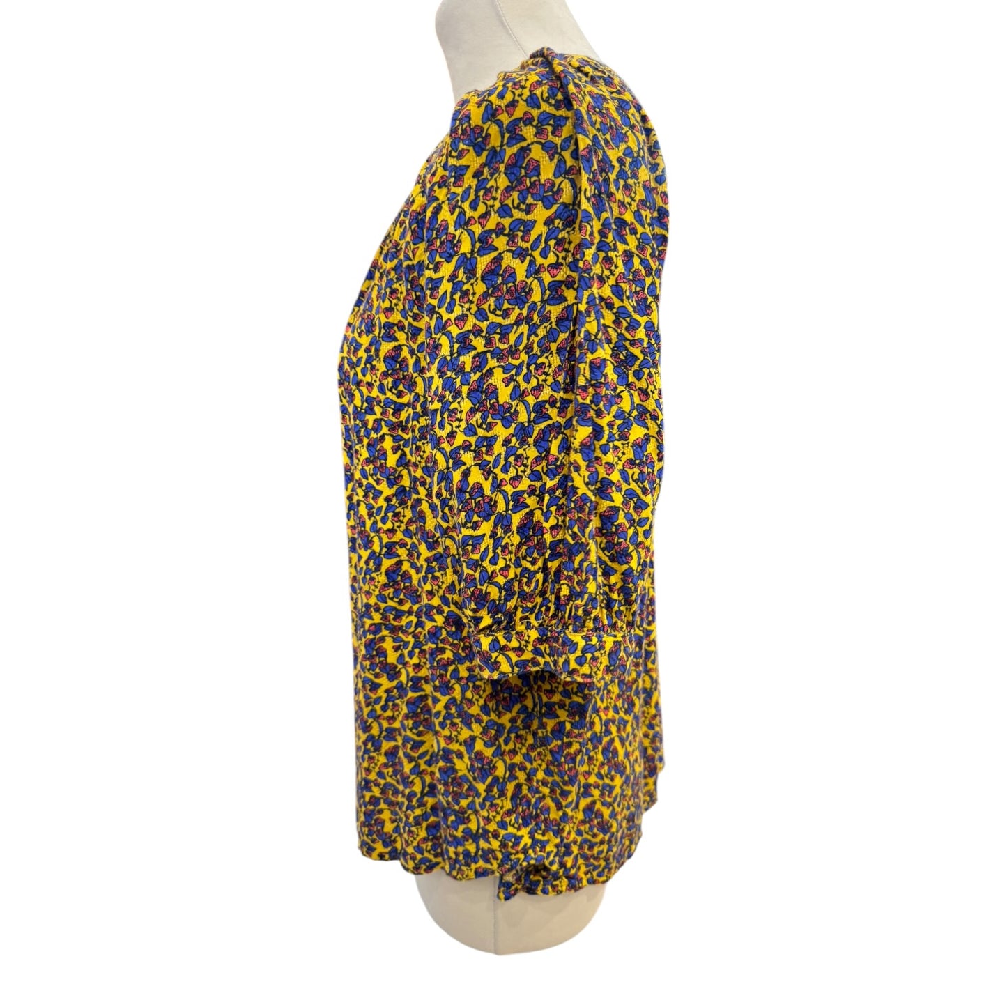Maeve Anthropologie Gold and Cobalt Top - 10/12