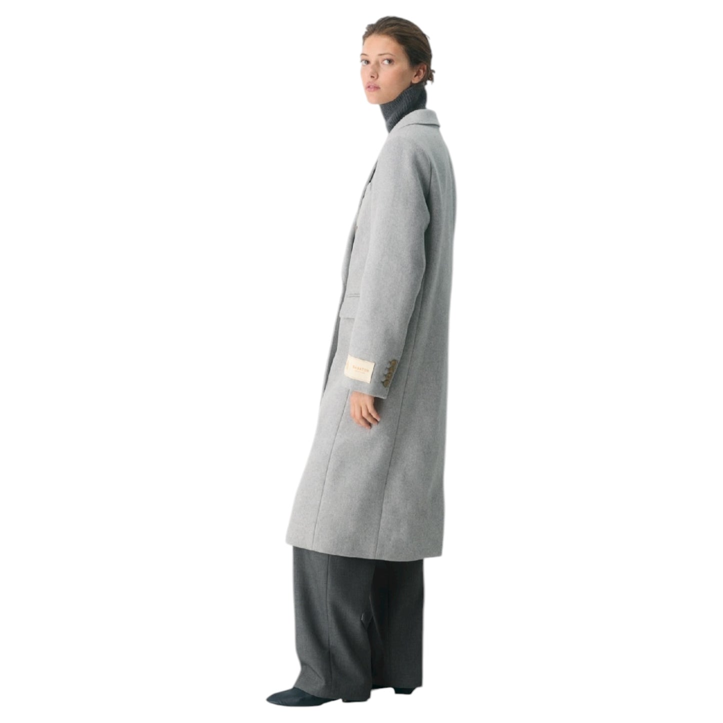 Aritzia Babaton The Constant Virgin Wool and Cashmere Long Coat in Heather Grey - 10/12