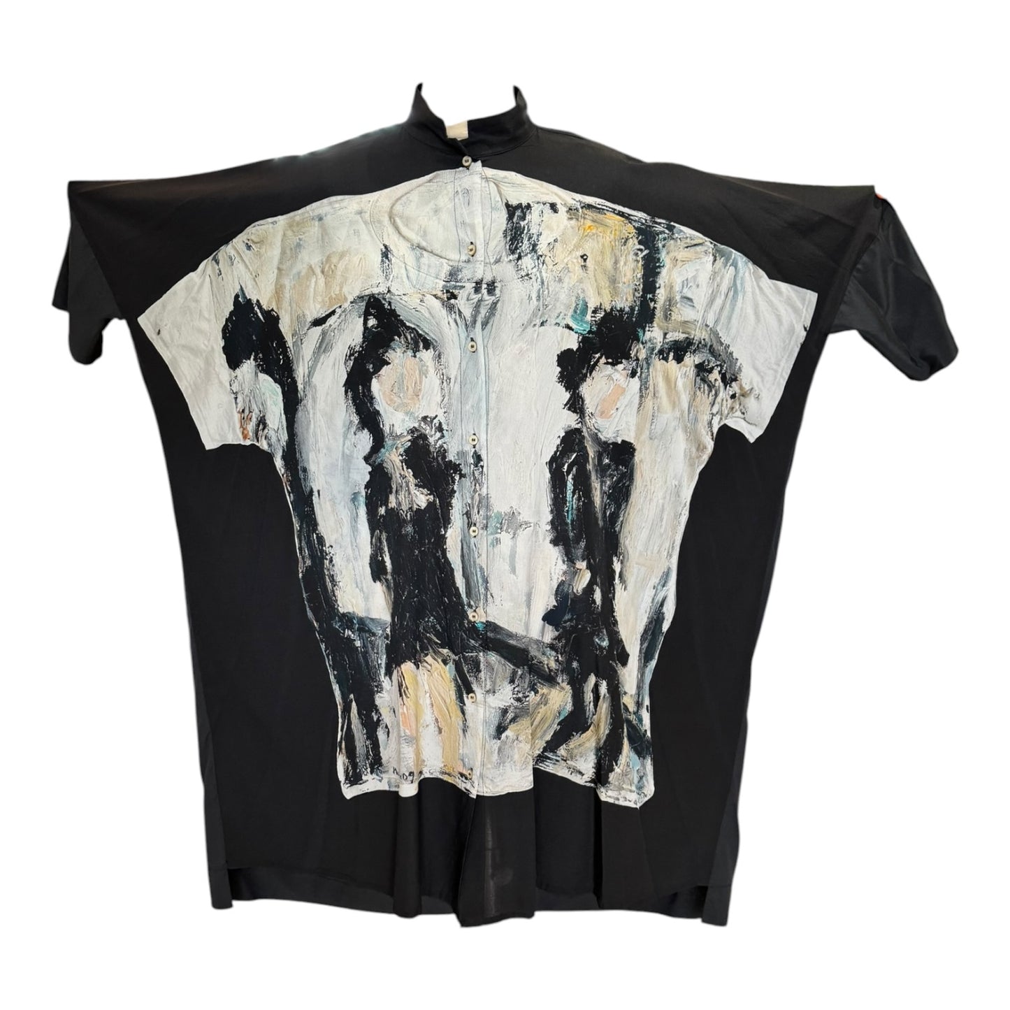 Annette Görtz x Wolfgang Meluhn Black Silk Print Top - 16/18