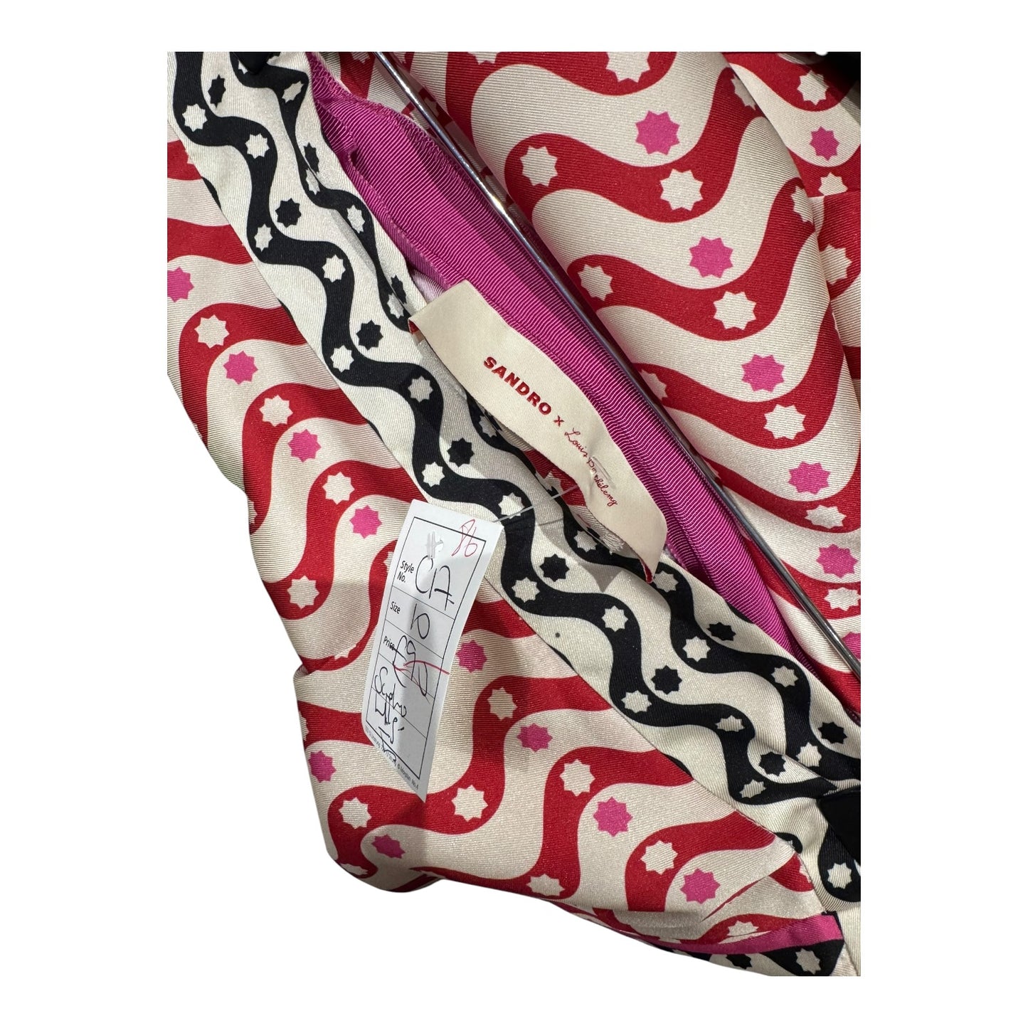 Sandro x Louis Barthelemy Pink Red Pattern Trousers - 10