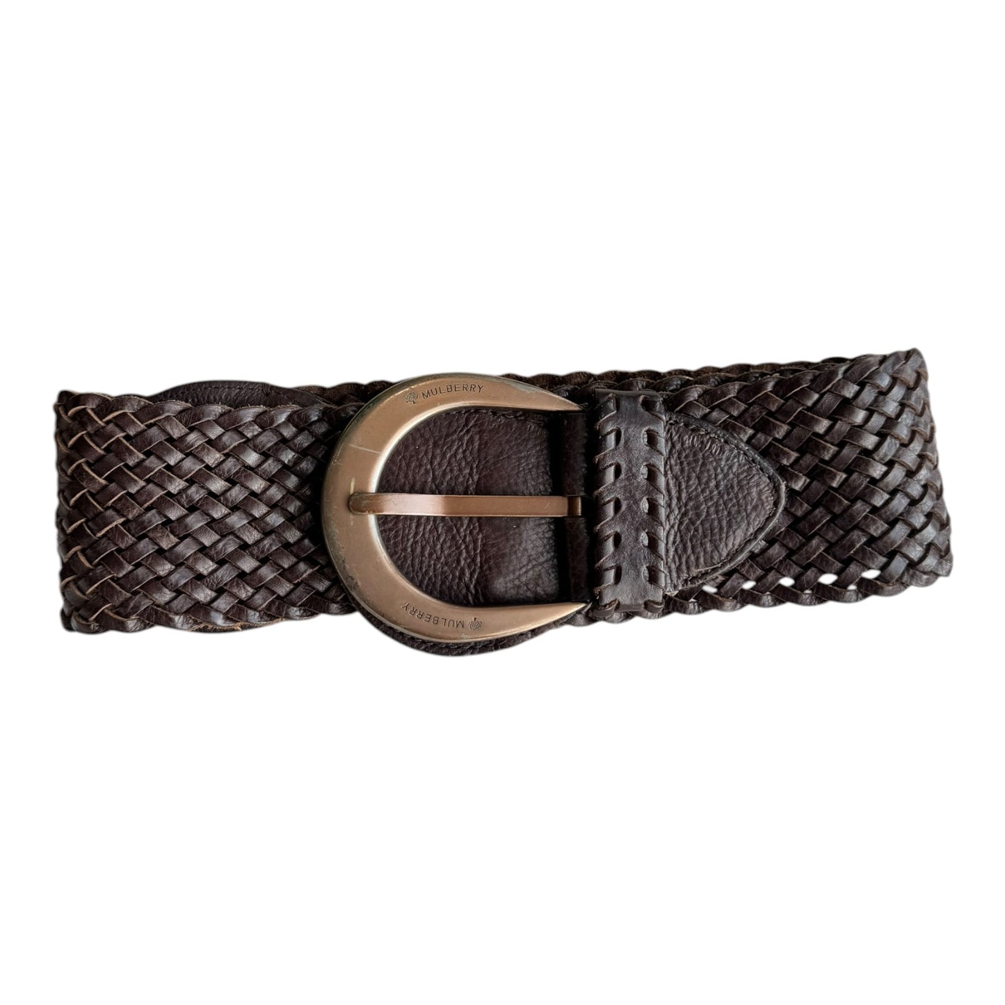 Mulberry Brown Woven Leather Belt - M