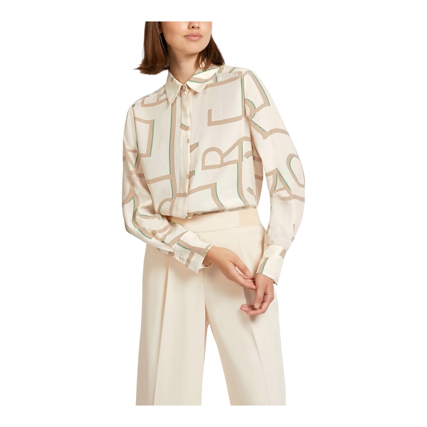 Marc Cain Creme Motif Print Shirt - 16