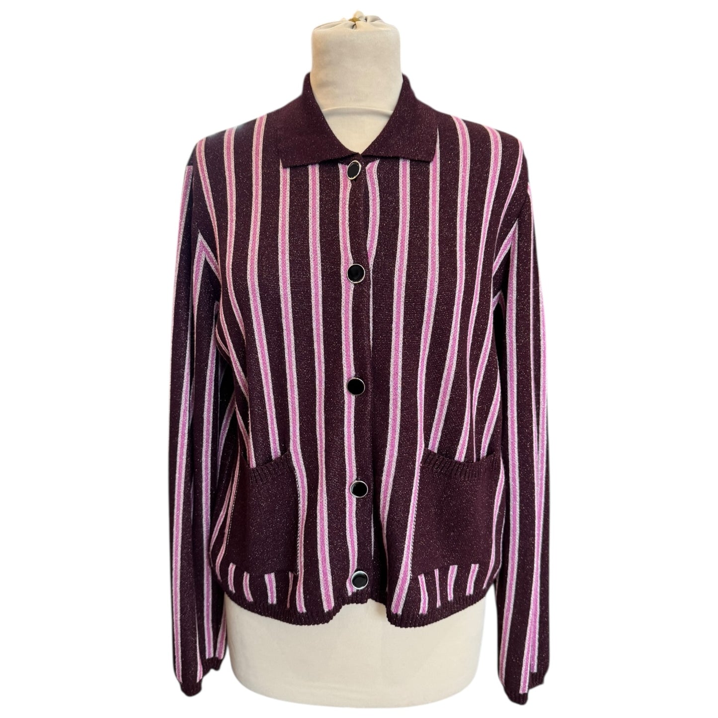 Baum und Pferdgarten Burgundy and Pink Sparkly Cardigan - 12 - NEW