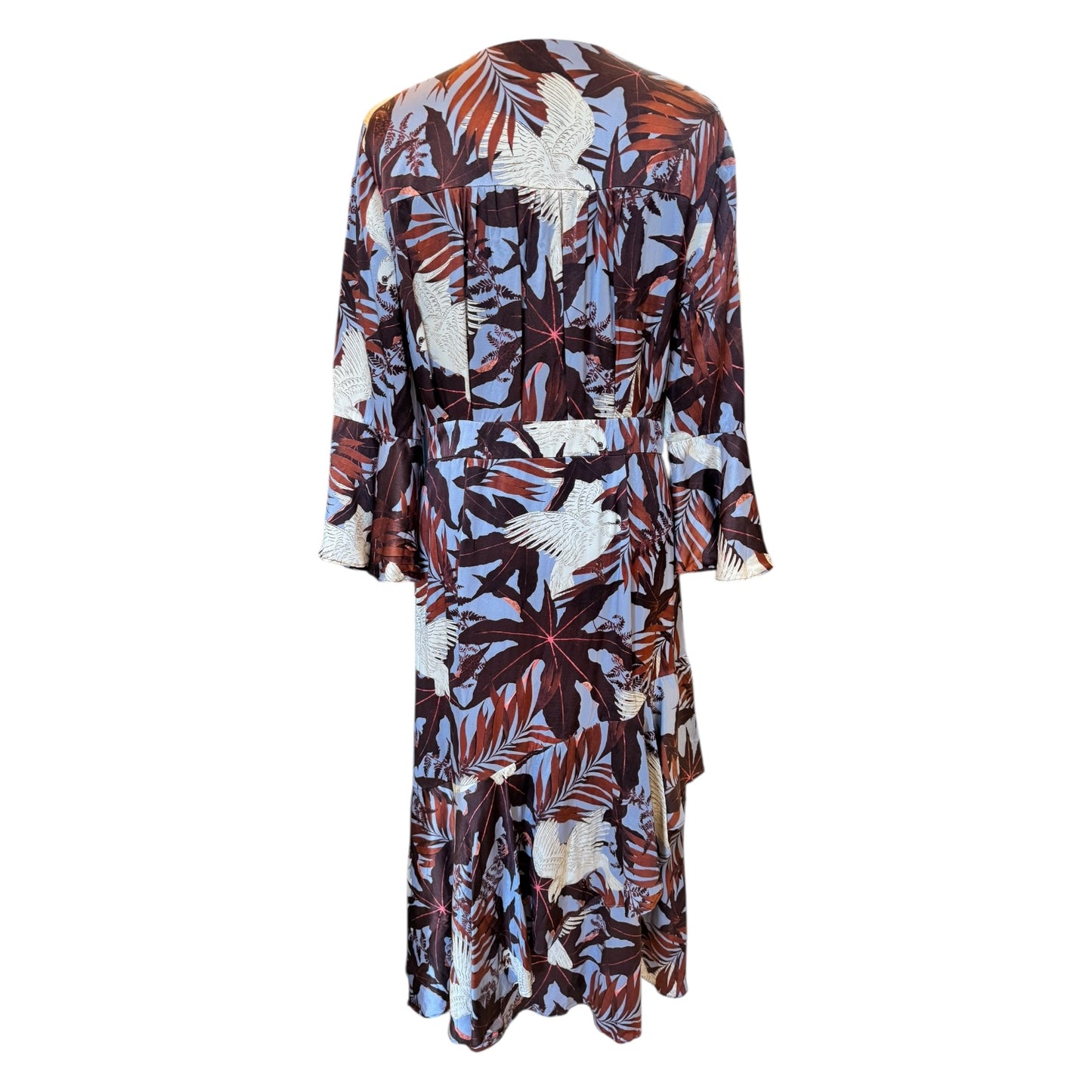 Erdem Blue and Burgundy Florence Silk Dress - 12