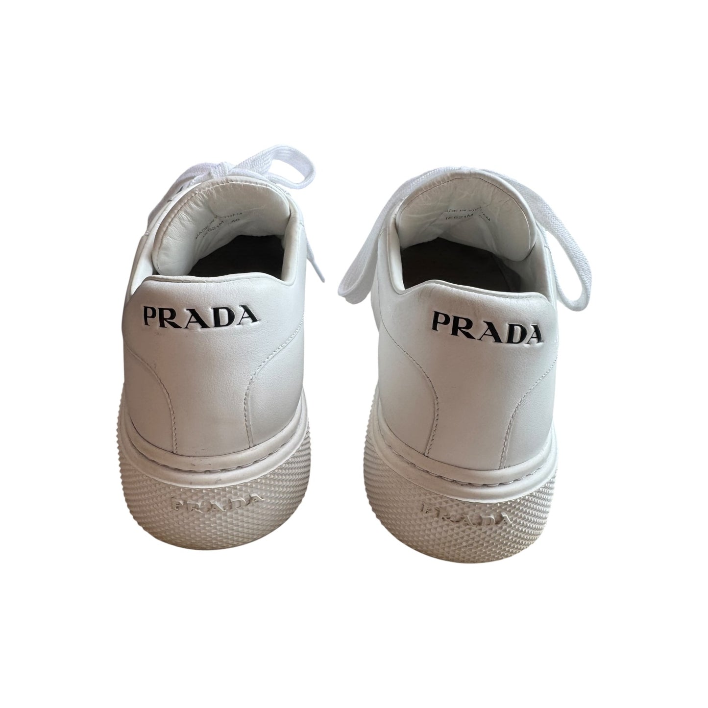 Prada White Leather Platform Trainers - 40/7