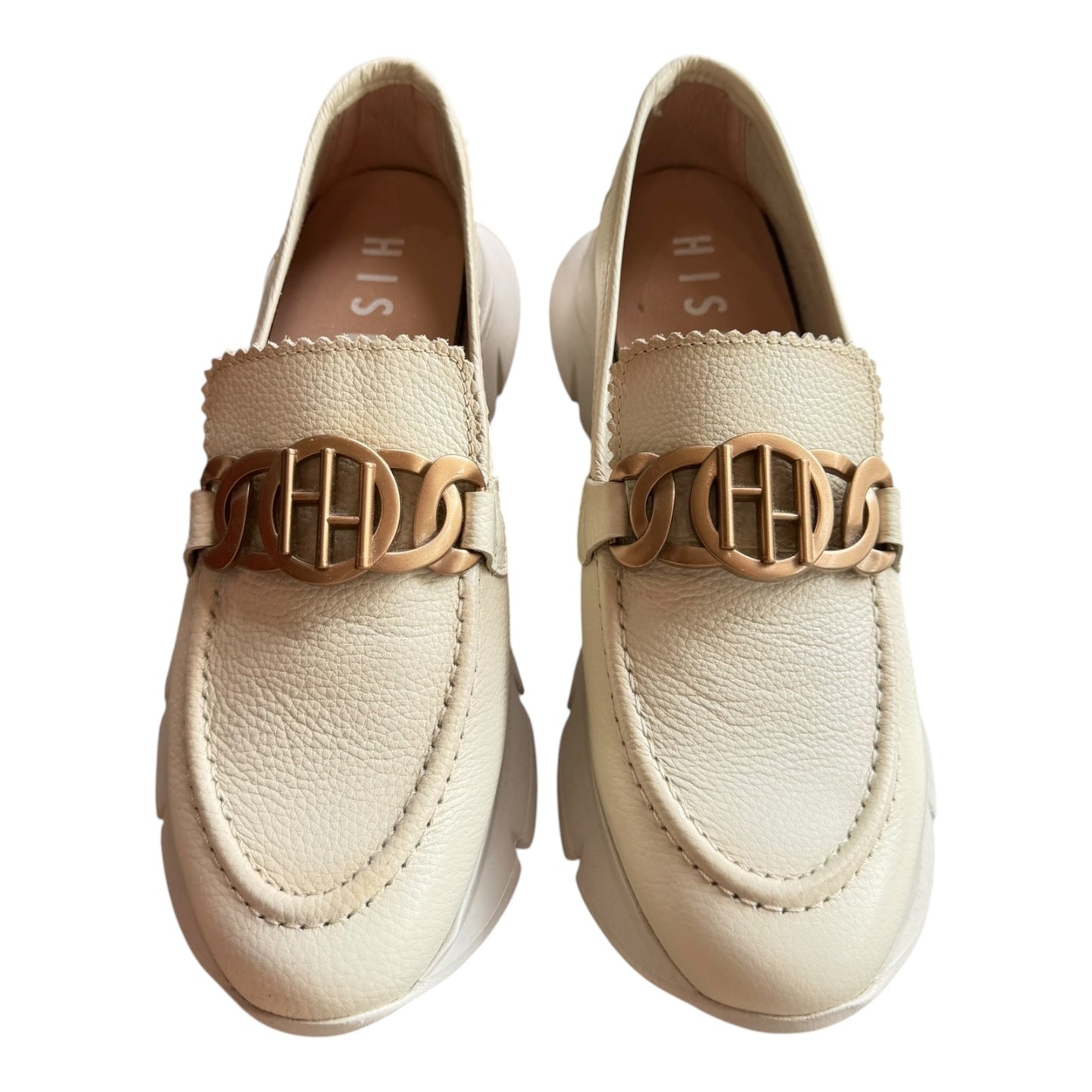 Hispanitas Hawaii Leather Platform Loafer in Natural - 39/6 - NEW