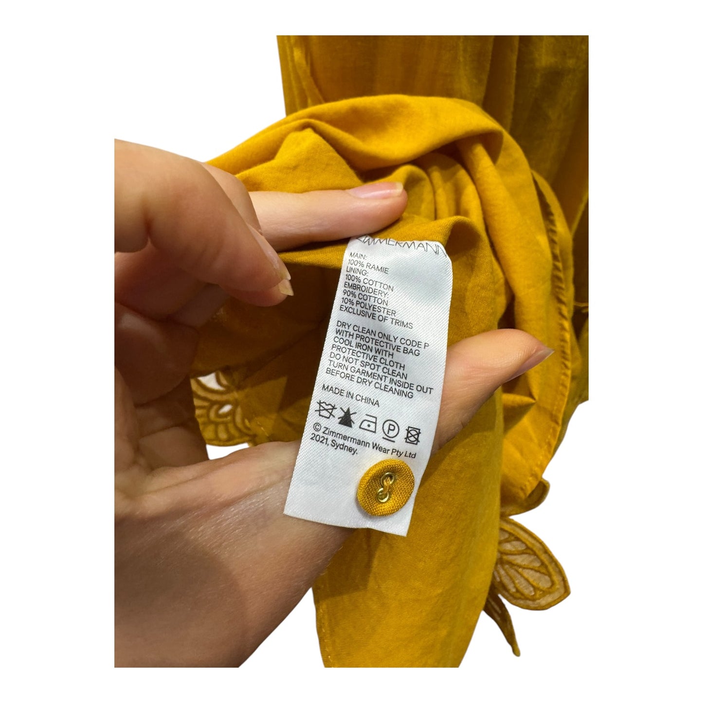 Zimmermann Mustard Teddy Scallop Midi Skirt - 8/10