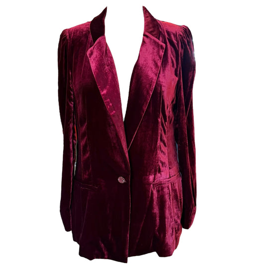 Dea Kudibal Burgundy Velvet Blazer - 10