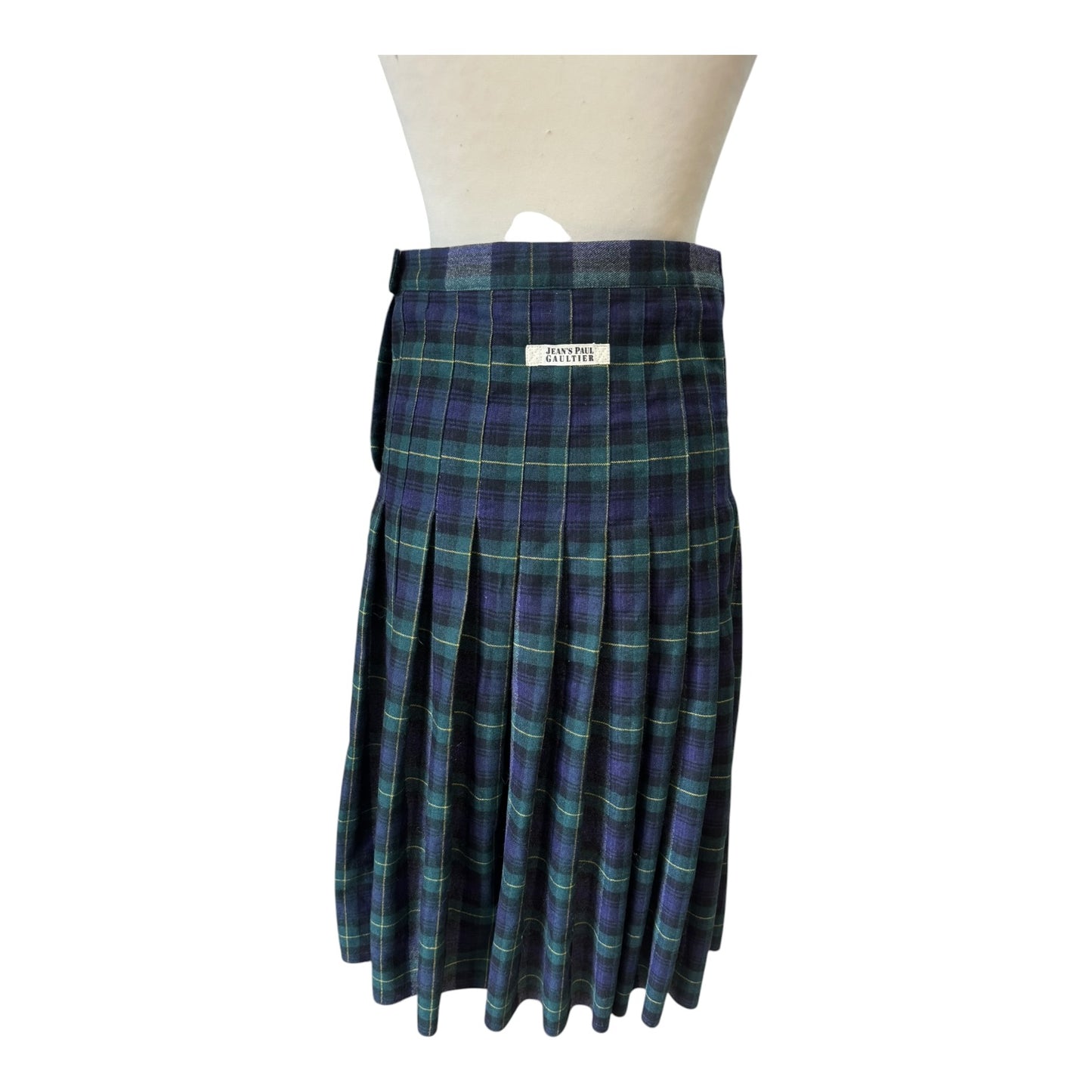 Jean Paul Gaultier Navy Green Tartan Kilt - 8/10 - NEW