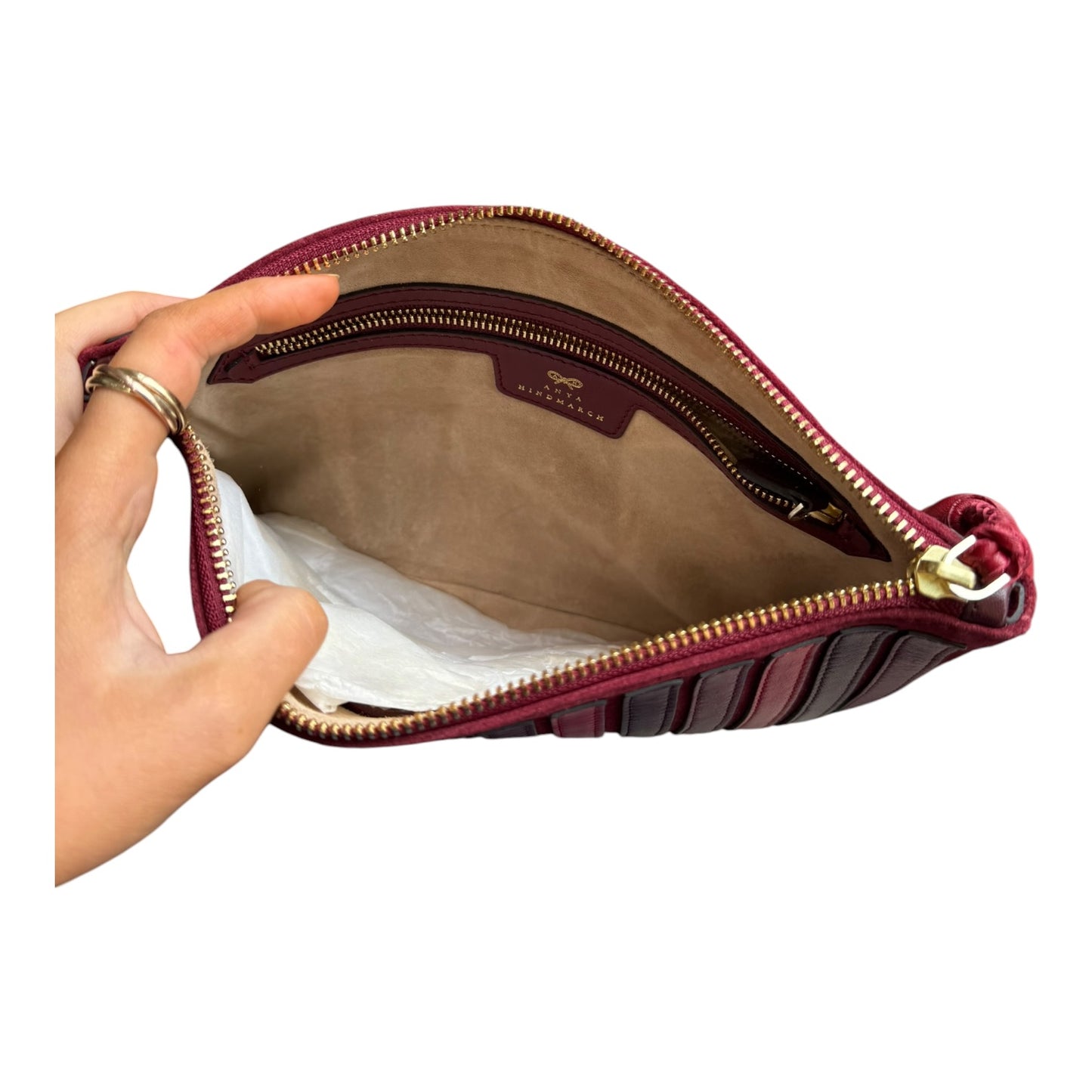 Anya Hindmarch Red and Burgundy Clutch