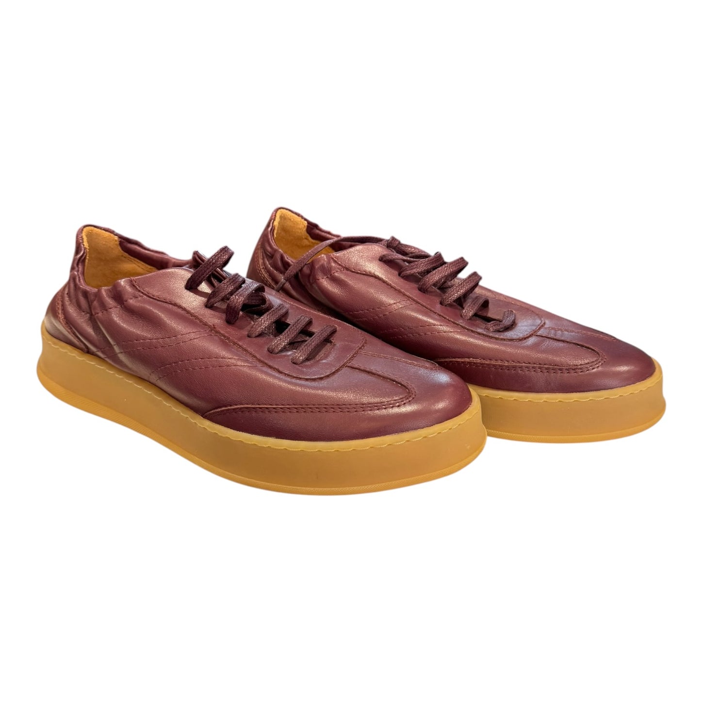 Russell & Bromley Maroon Rouched Back Trainer - 40/7