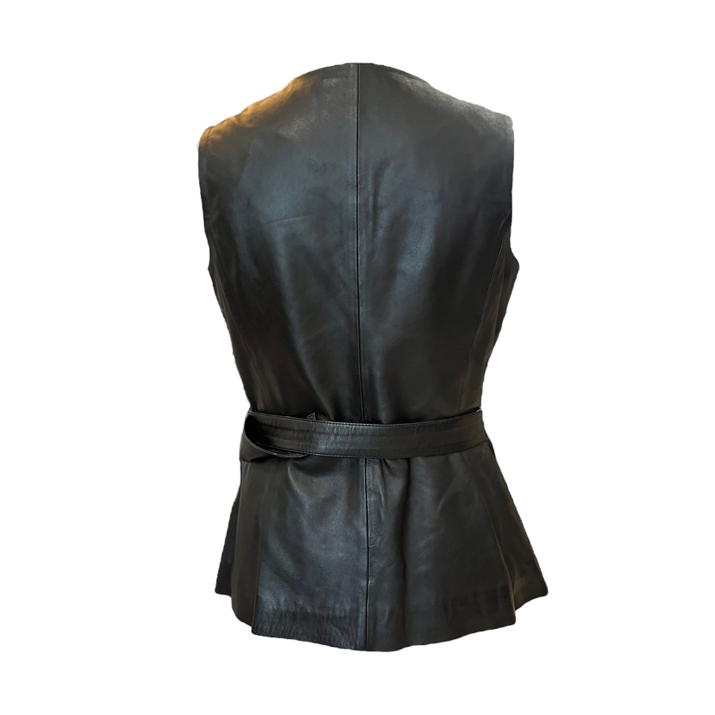 Muubaa Black Leather Waistcoat