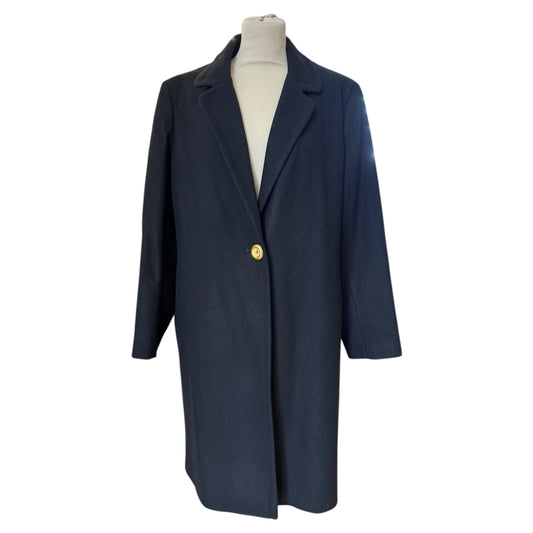 Helene Berman Black 100% Wool Coat - 14