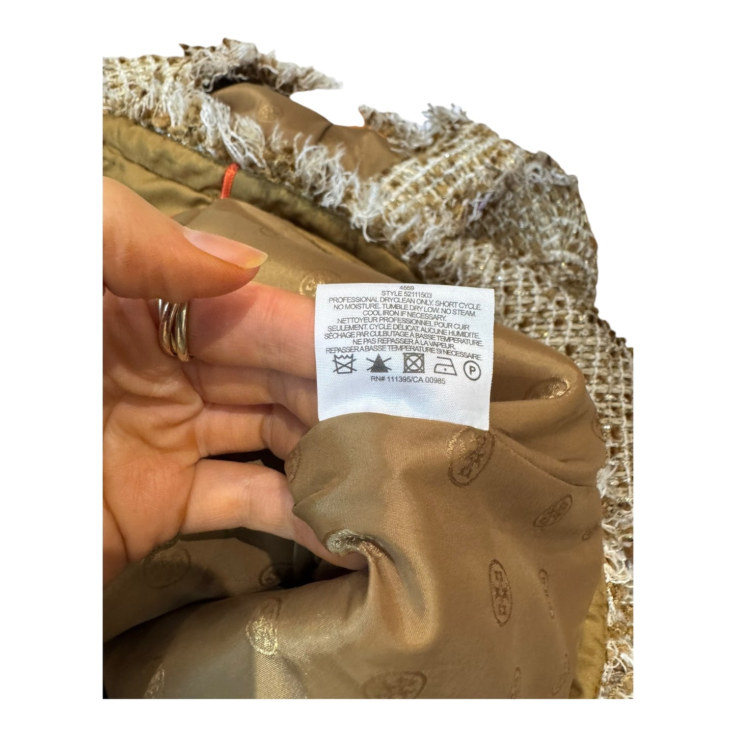 Tory Burch Gold Tweed Jacket - 10