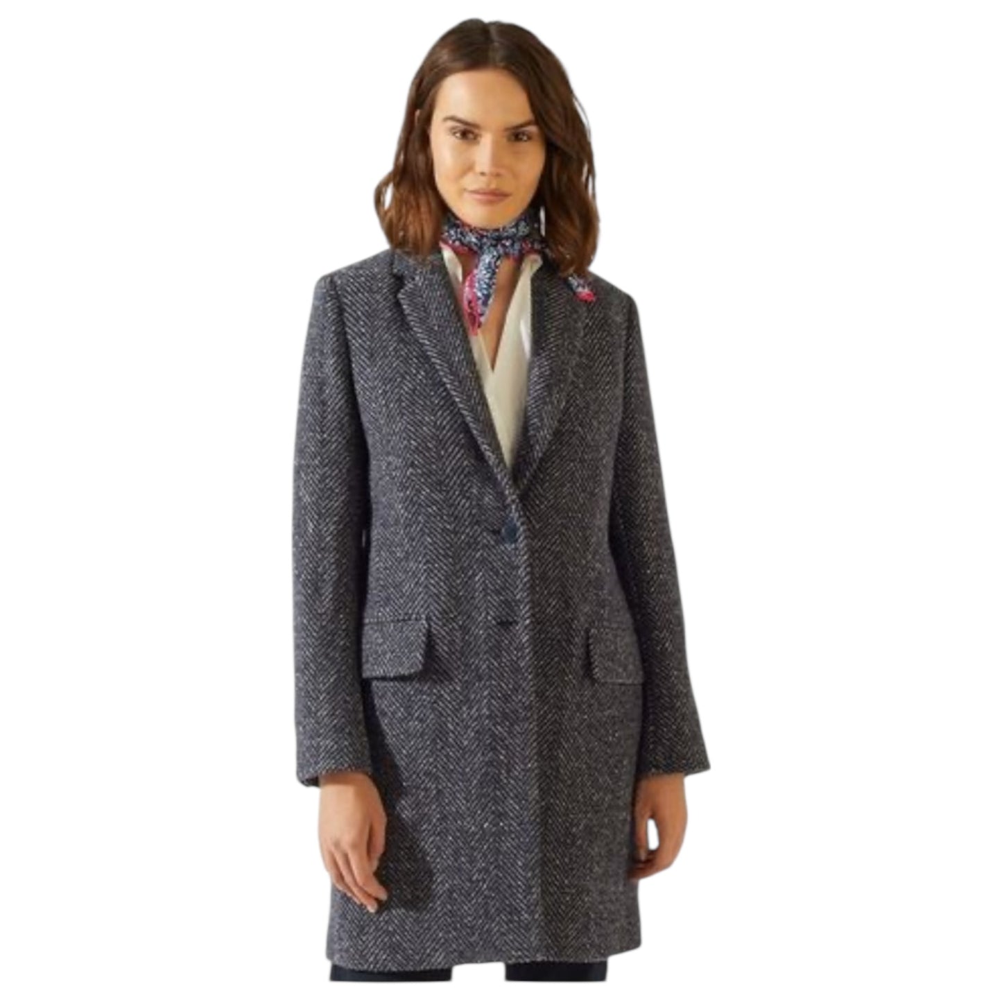 Jigsaw Blue Tweed City Coat - 12