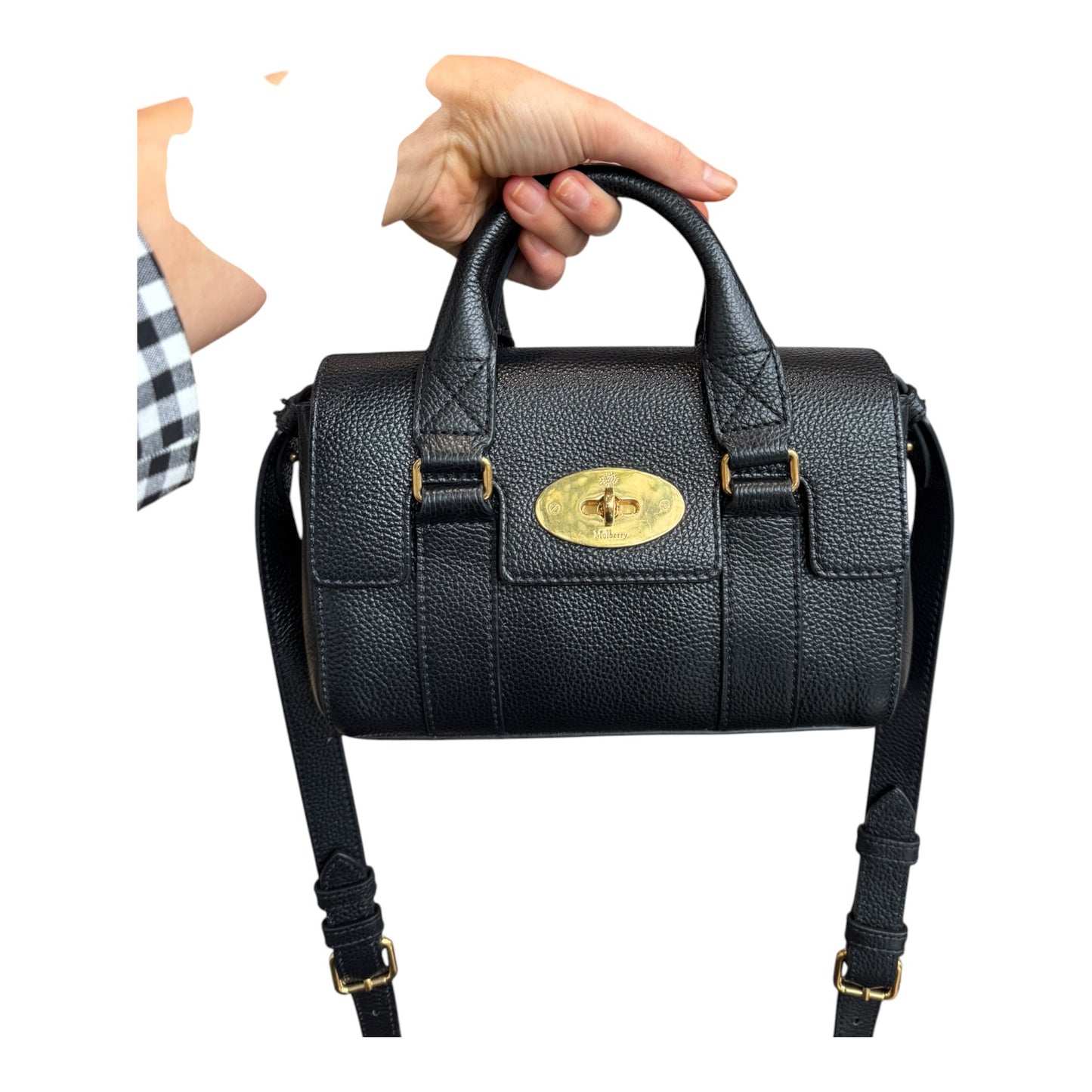Mulberry Mini Bayswater Black Small Classic Grain