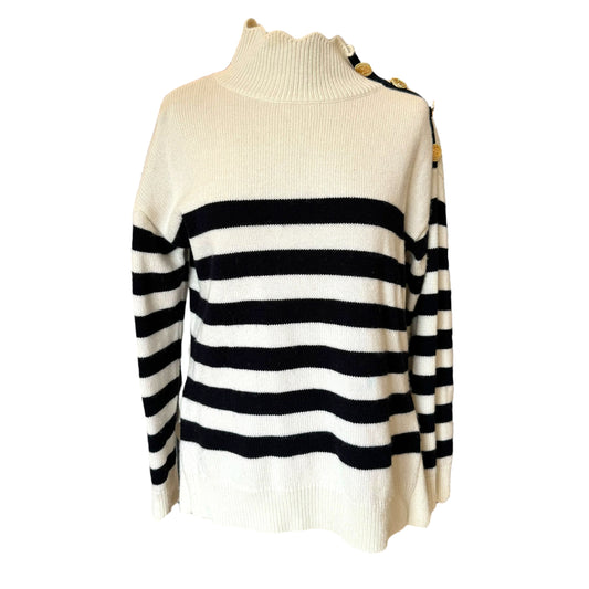 Claudie Pierlot Cream and Navy Sweater - 10