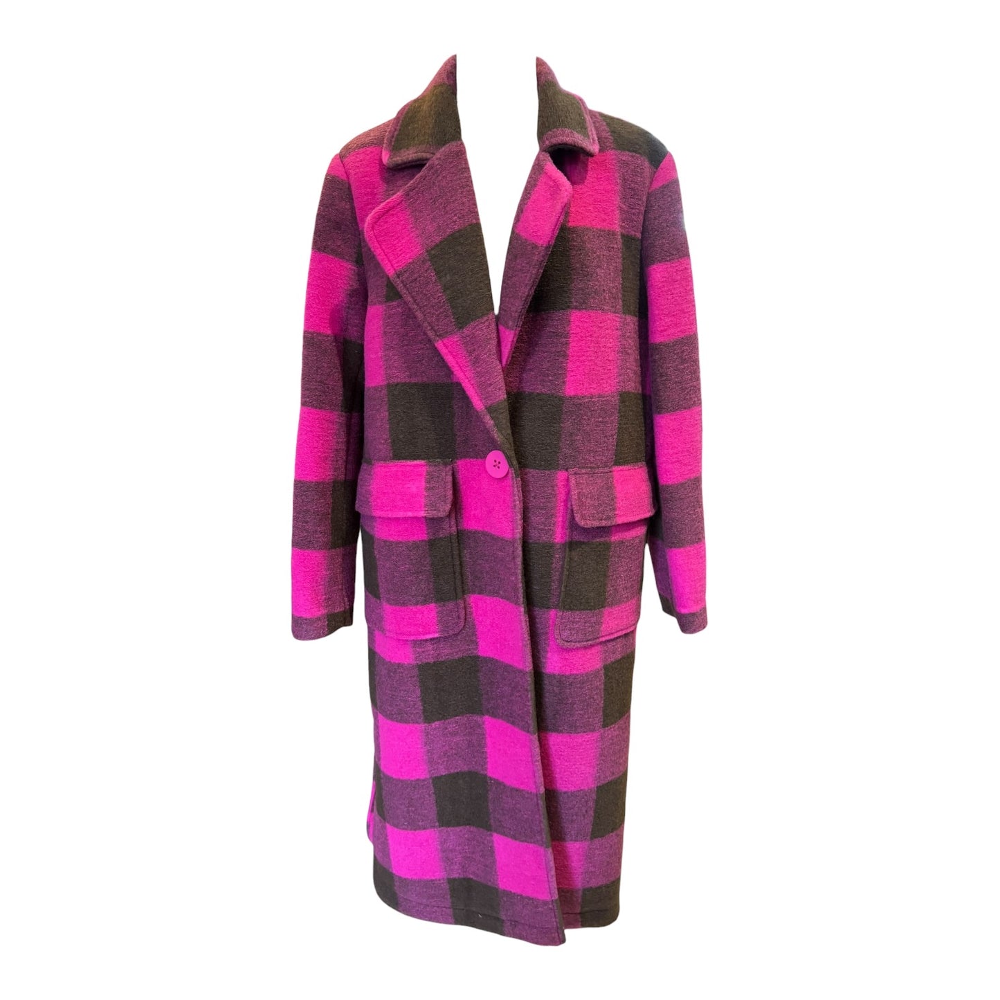 Coercion Pink and Khaki Check Coat - 12