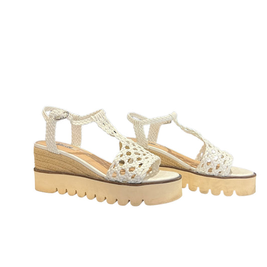 Bibi Lou White Espadrille Wedge Heels - 5